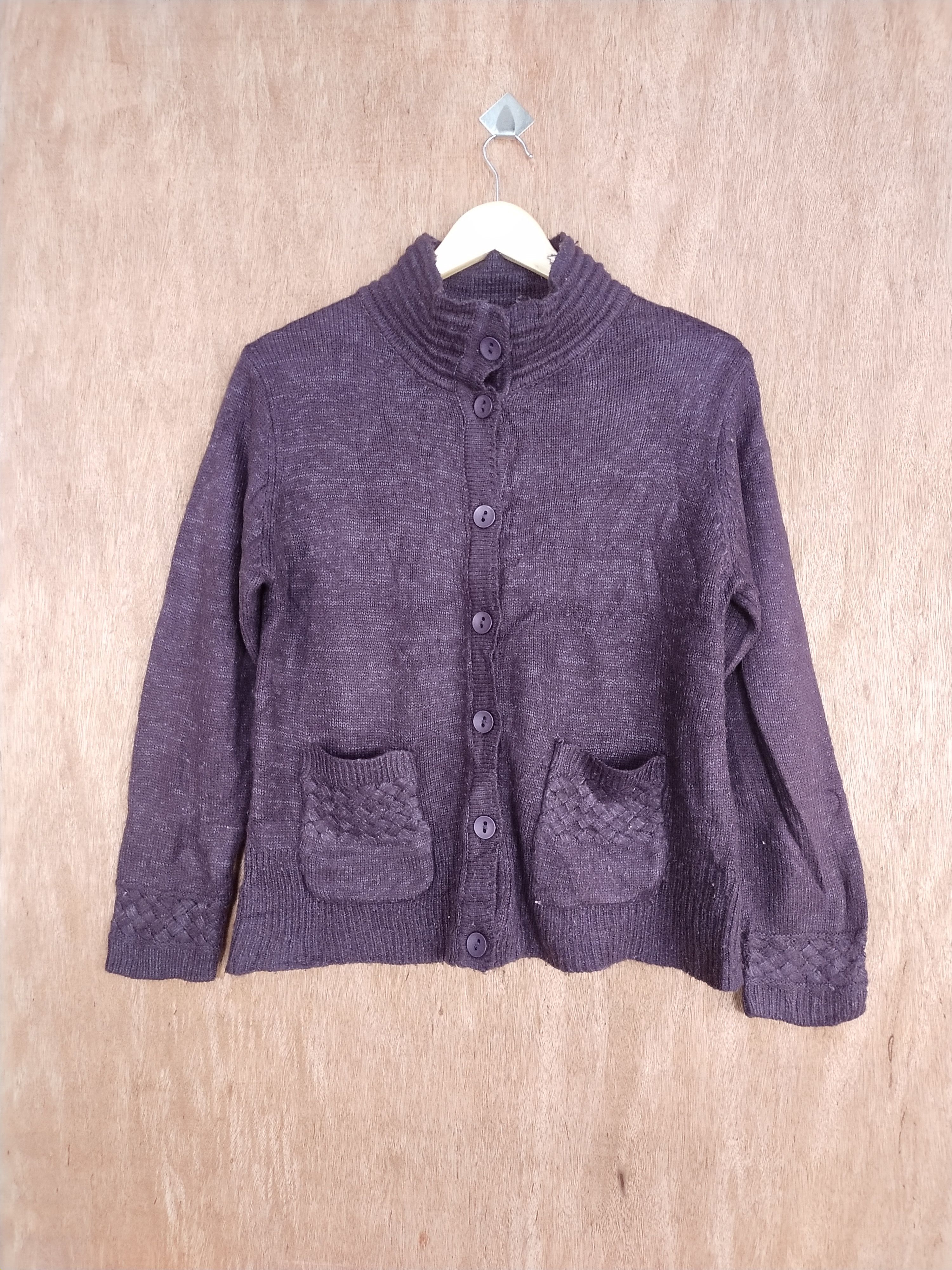 Homespun Knitwear Collection's K japan purple knitwear cardigan #181 Size US M / EU 48-50 / 2 - 1 Thumbnail