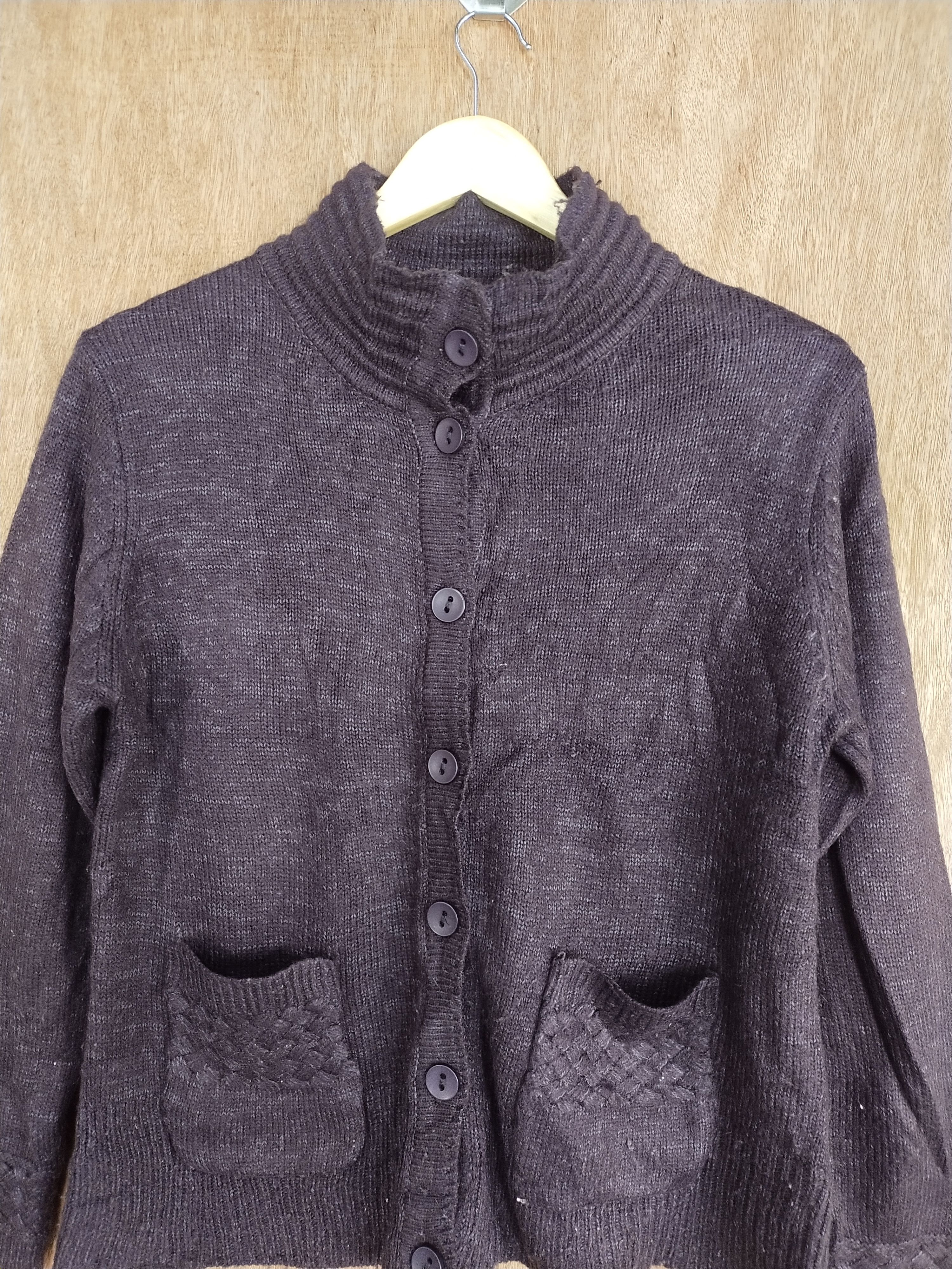 Homespun Knitwear Collection's K japan purple knitwear cardigan #181 Size US M / EU 48-50 / 2 - 2 Thumbnail