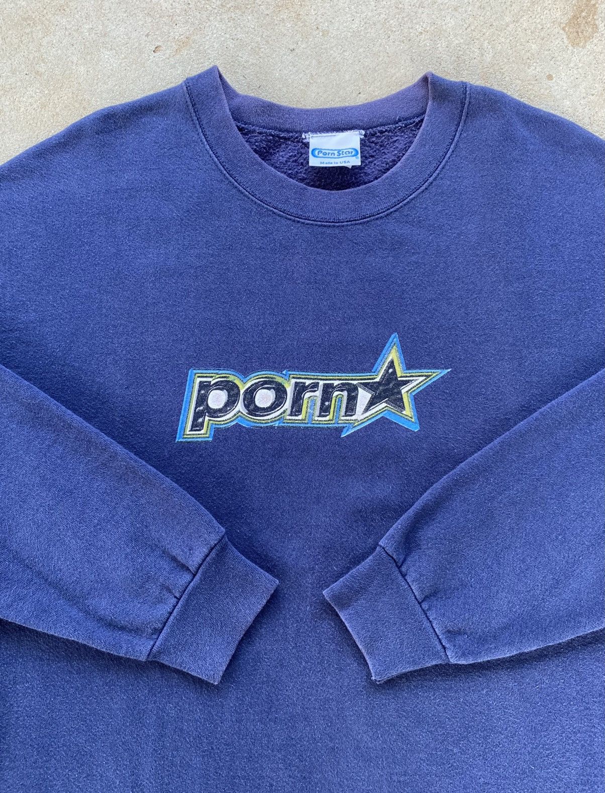 Vintage Rare Porn Star Logo Faded Sweater