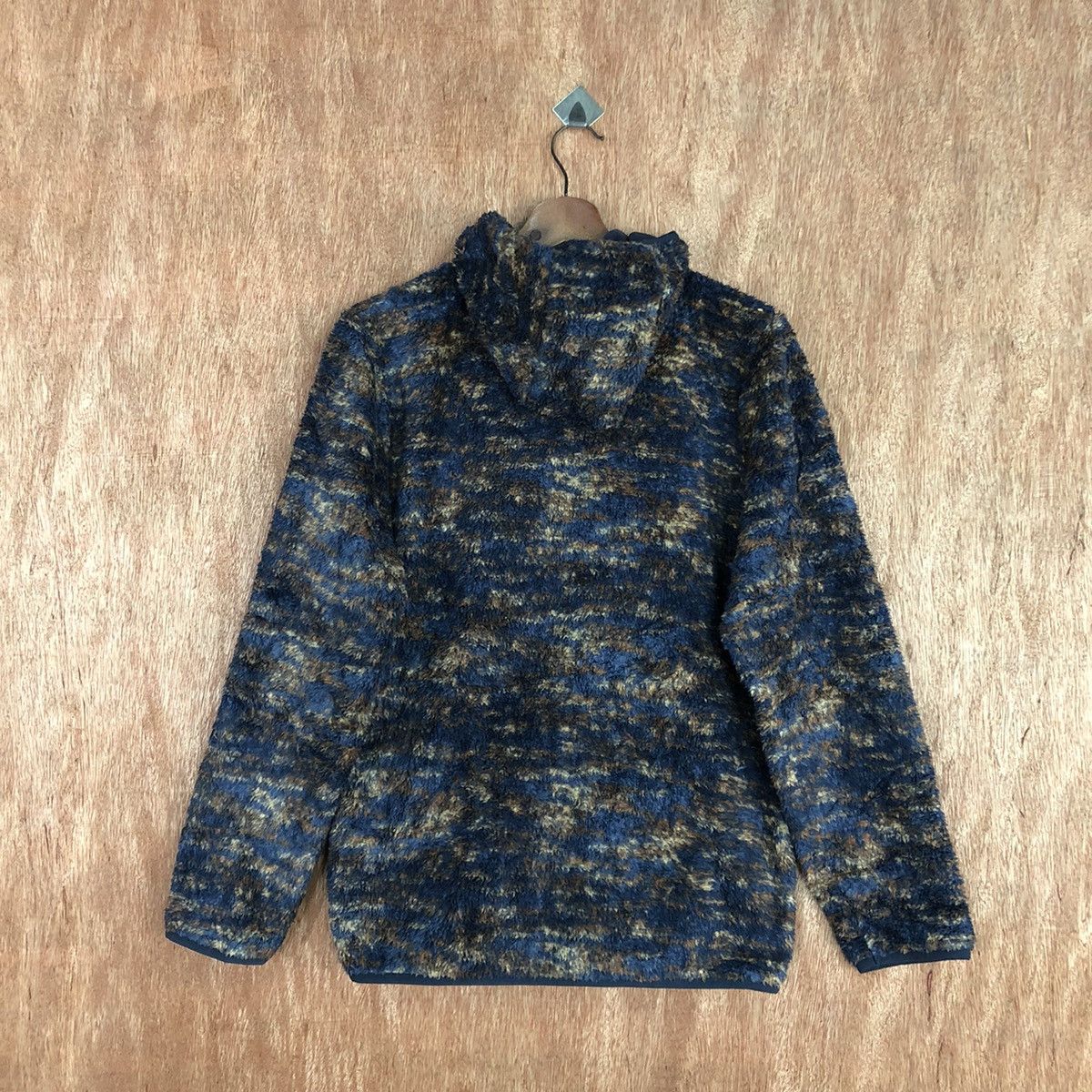 Japanese Brand Vent Couveut Dark Blue Mohair fleece hoodie Sweater #H370 Size US M / EU 48-50 / 2 - 12 Thumbnail
