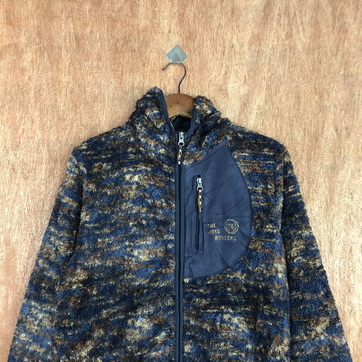 Japanese Brand Vent Couveut Dark Blue Mohair fleece hoodie Sweater #H370 Size US M / EU 48-50 / 2 - 2 Thumbnail