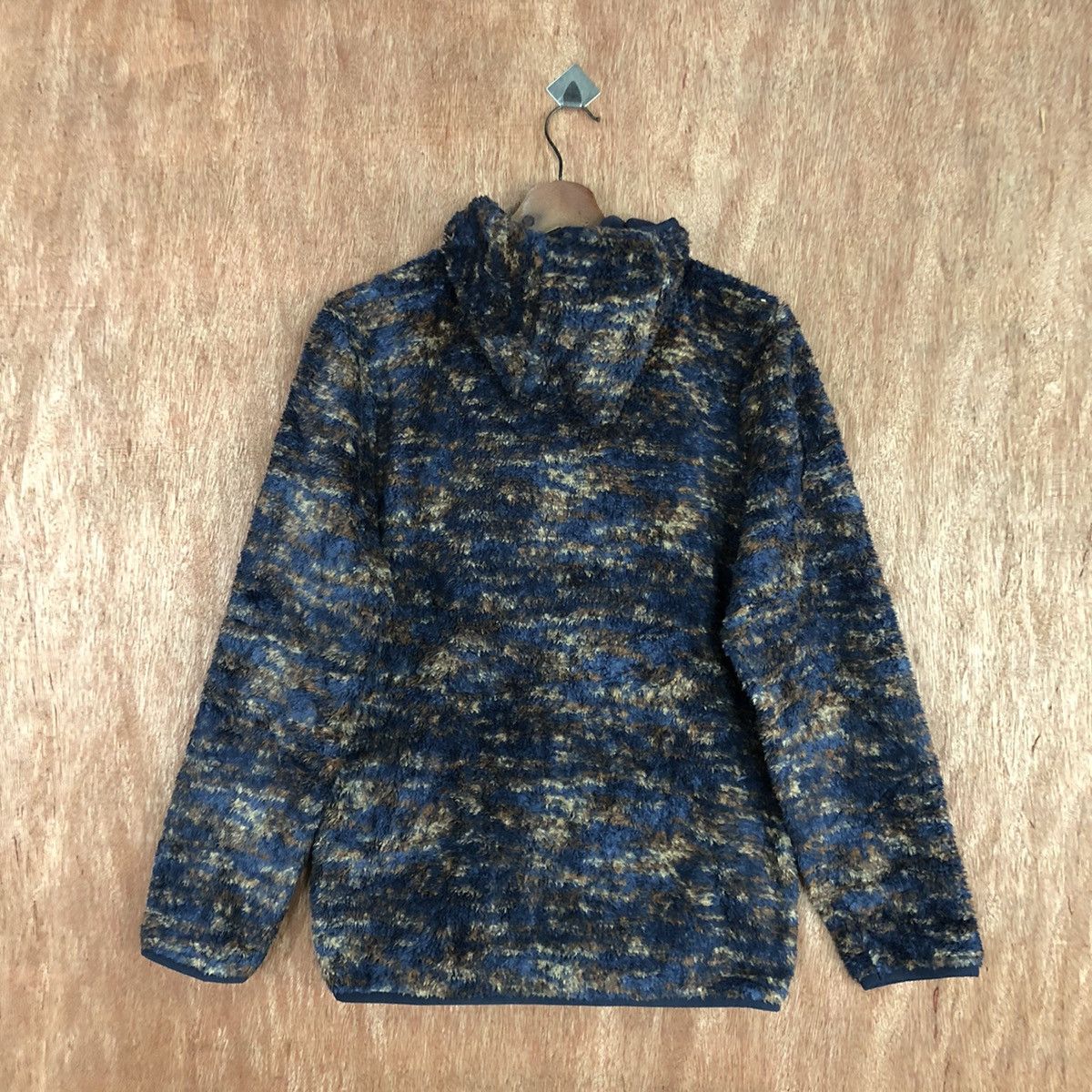 Japanese Brand Vent Couveut Dark Blue Mohair fleece hoodie Sweater #H370 Size US M / EU 48-50 / 2 - 14 Thumbnail