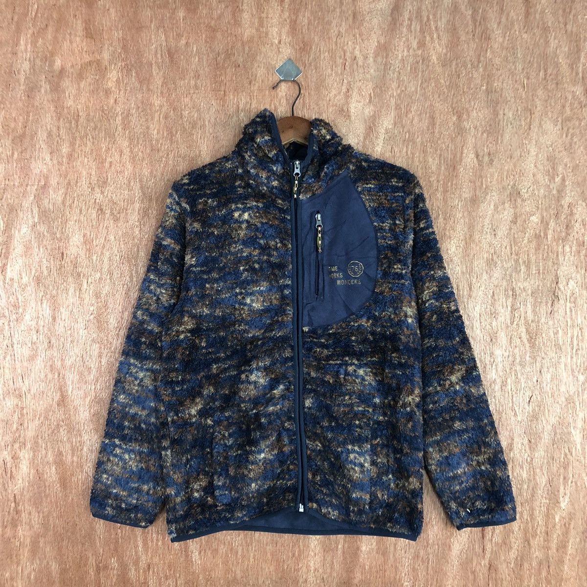 Japanese Brand Vent Couveut Dark Blue Mohair fleece hoodie Sweater #H370 Size US M / EU 48-50 / 2 - 1 Thumbnail