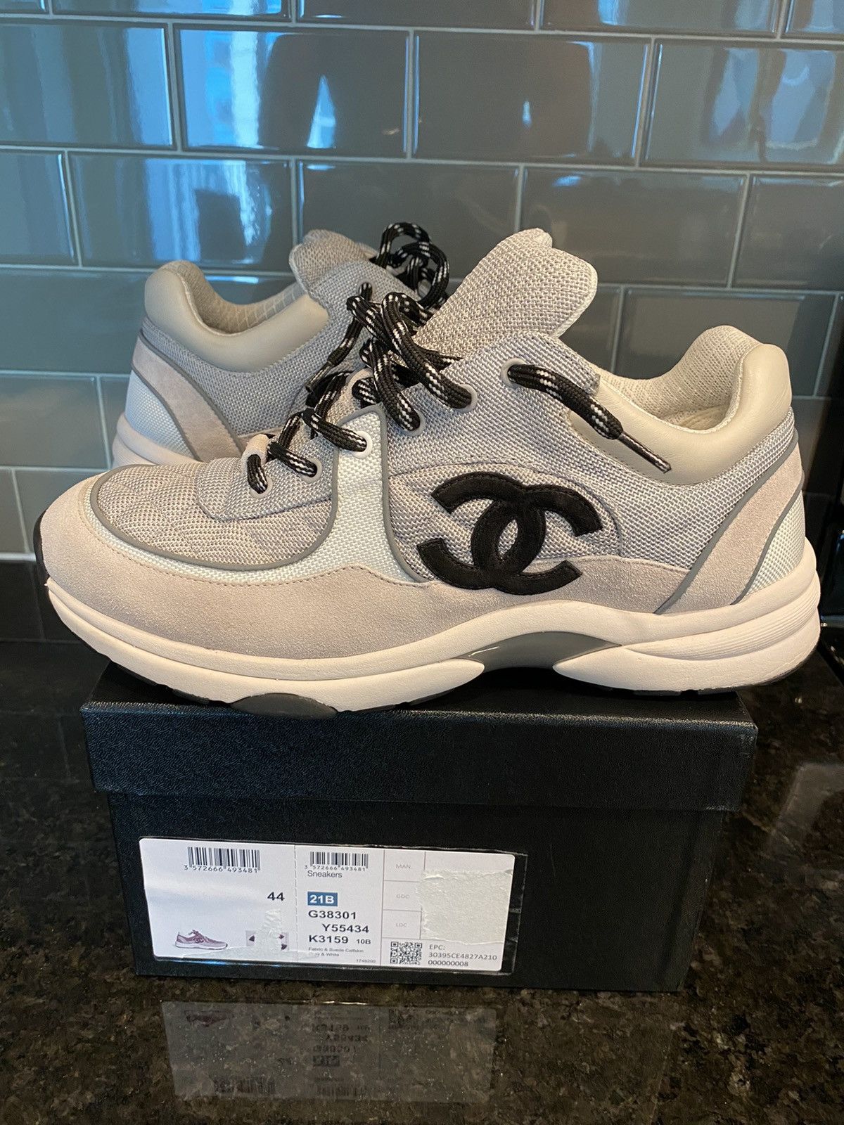 Buy Chanel Sneaker 'Light Grey White' - G38301 Y55434 K3159