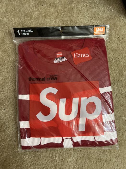 Supreme Supreme x Hanes Red Skeleton Thermal Crew Medium | Grailed