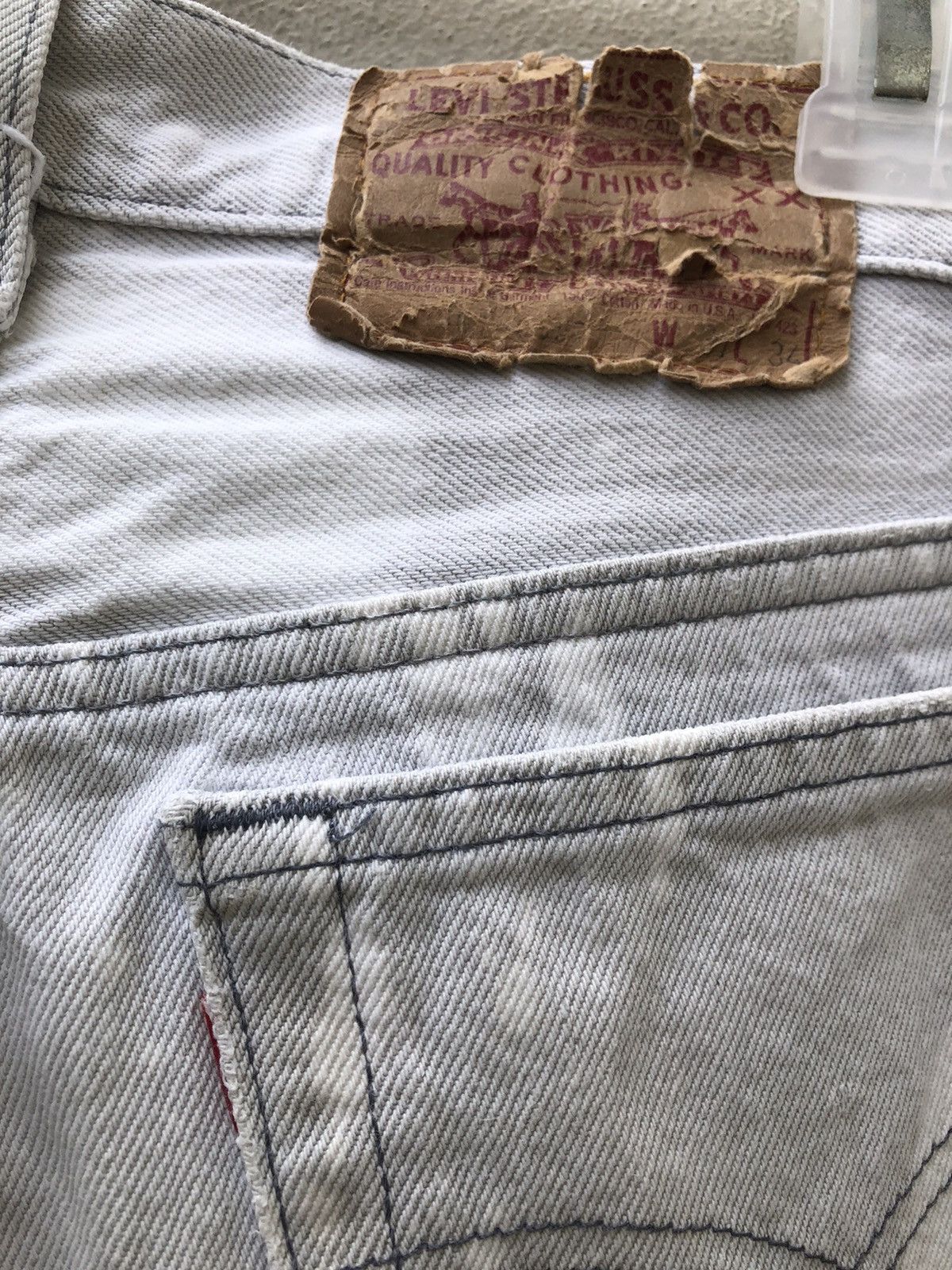 Levi's Vintage Late 80s Levi’s 501 Jeans Bleached Denim Grey Jeans Size US 31 - 17 Thumbnail