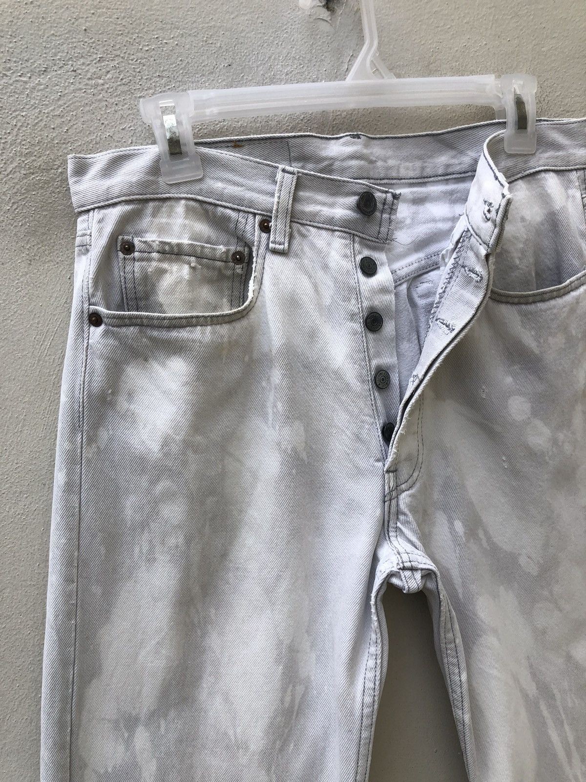 Levi's Vintage Late 80s Levi’s 501 Jeans Bleached Denim Grey Jeans Size US 31 - 6 Thumbnail