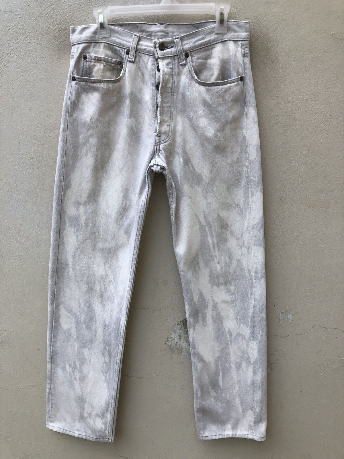 Levi's Vintage Late 80s Levi’s 501 Jeans Bleached Denim Grey Jeans Size US 31 - 3 Thumbnail