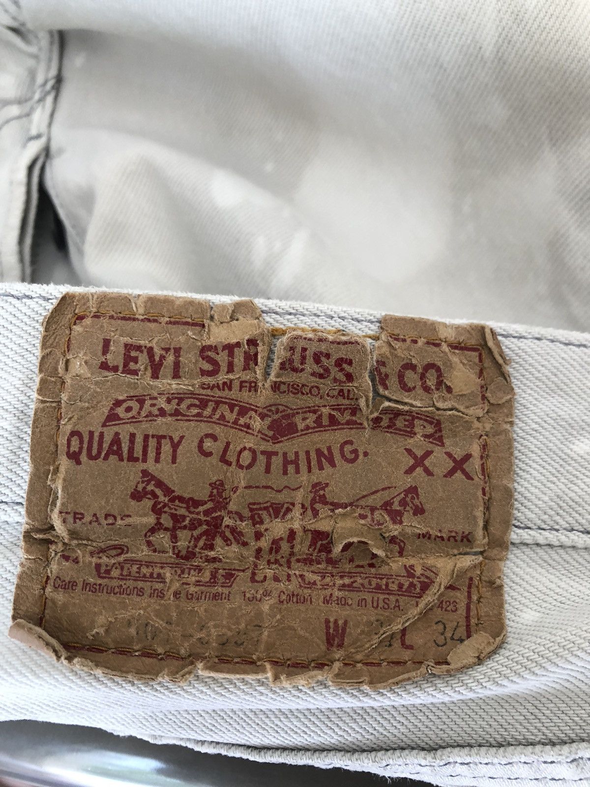 Levi's Vintage Late 80s Levi’s 501 Jeans Bleached Denim Grey Jeans Size US 31 - 20 Thumbnail
