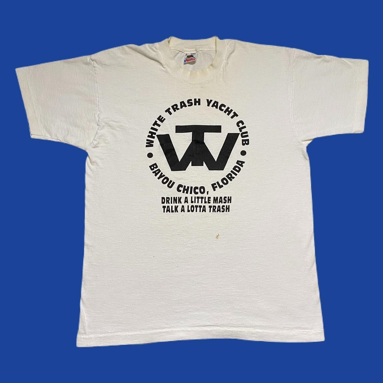 Fruit Of The Loom vintage 90s white trash yacht club funny shirt  