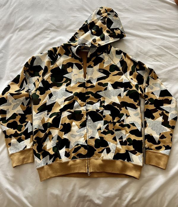 BAPE 1st Camo Windstopper Shark Full Zip Hoodie Yellow Men's - US