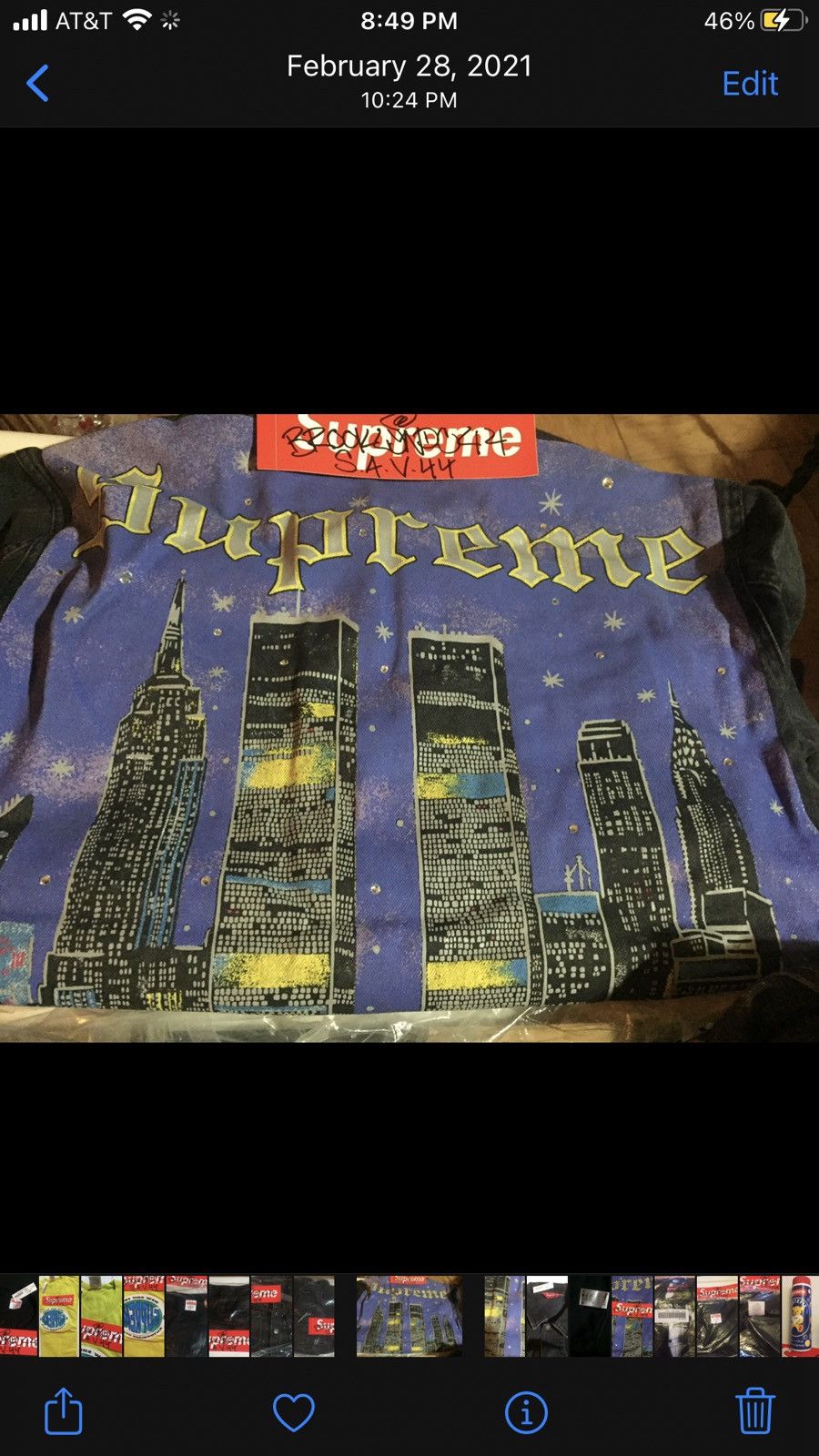 Supreme SS21 Supreme NY Painted Denim Trucker Jacket LGE Black DSwT Size US L / EU 52-54 / 3 - 1 Thumbnail