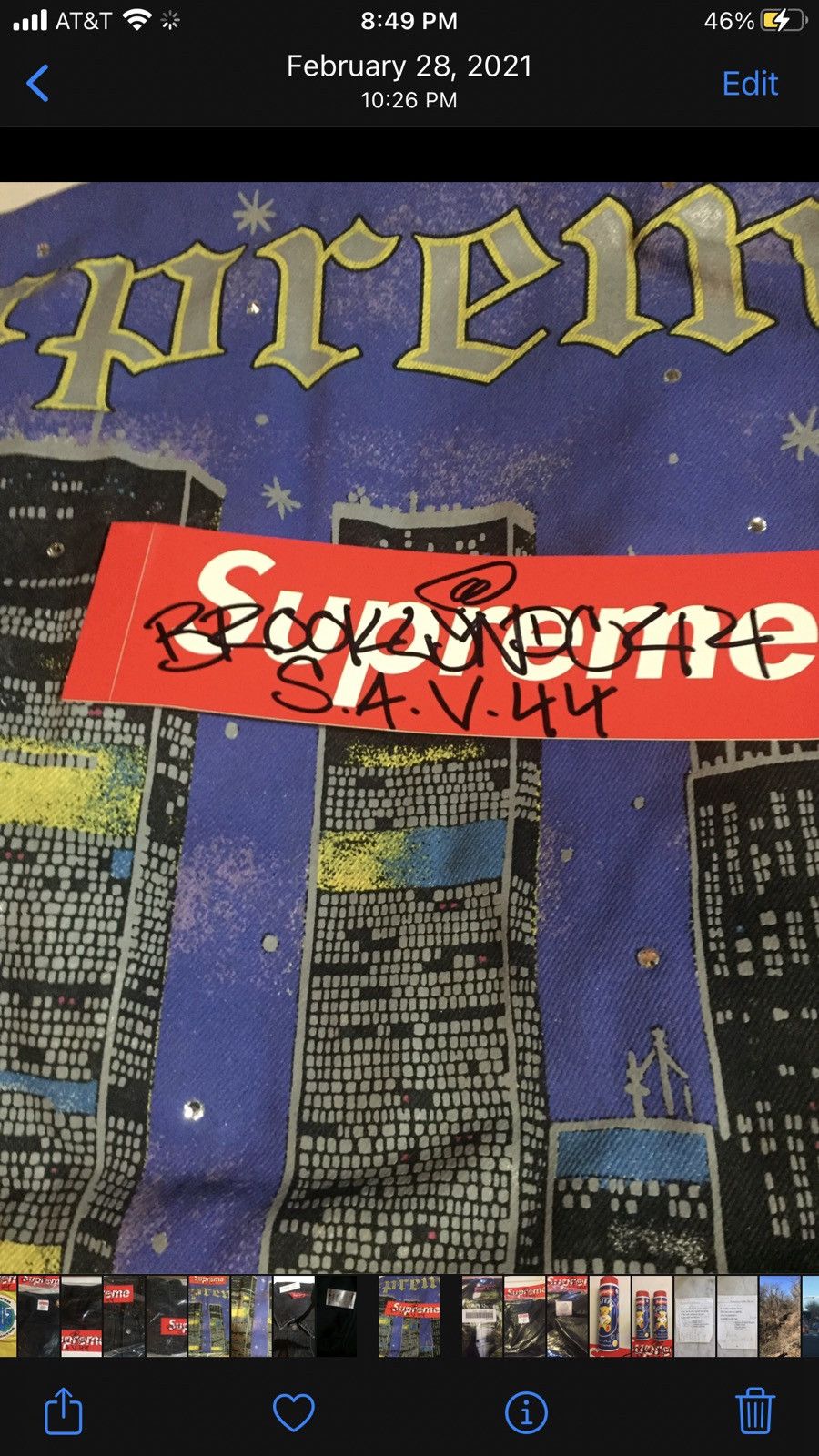 Supreme SS21 Supreme NY Painted Denim Trucker Jacket LGE Black DSwT Size US L / EU 52-54 / 3 - 2 Thumbnail