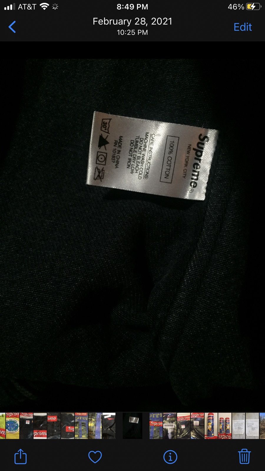 Supreme SS21 Supreme NY Painted Denim Trucker Jacket LGE Black DSwT Size US L / EU 52-54 / 3 - 6 Thumbnail