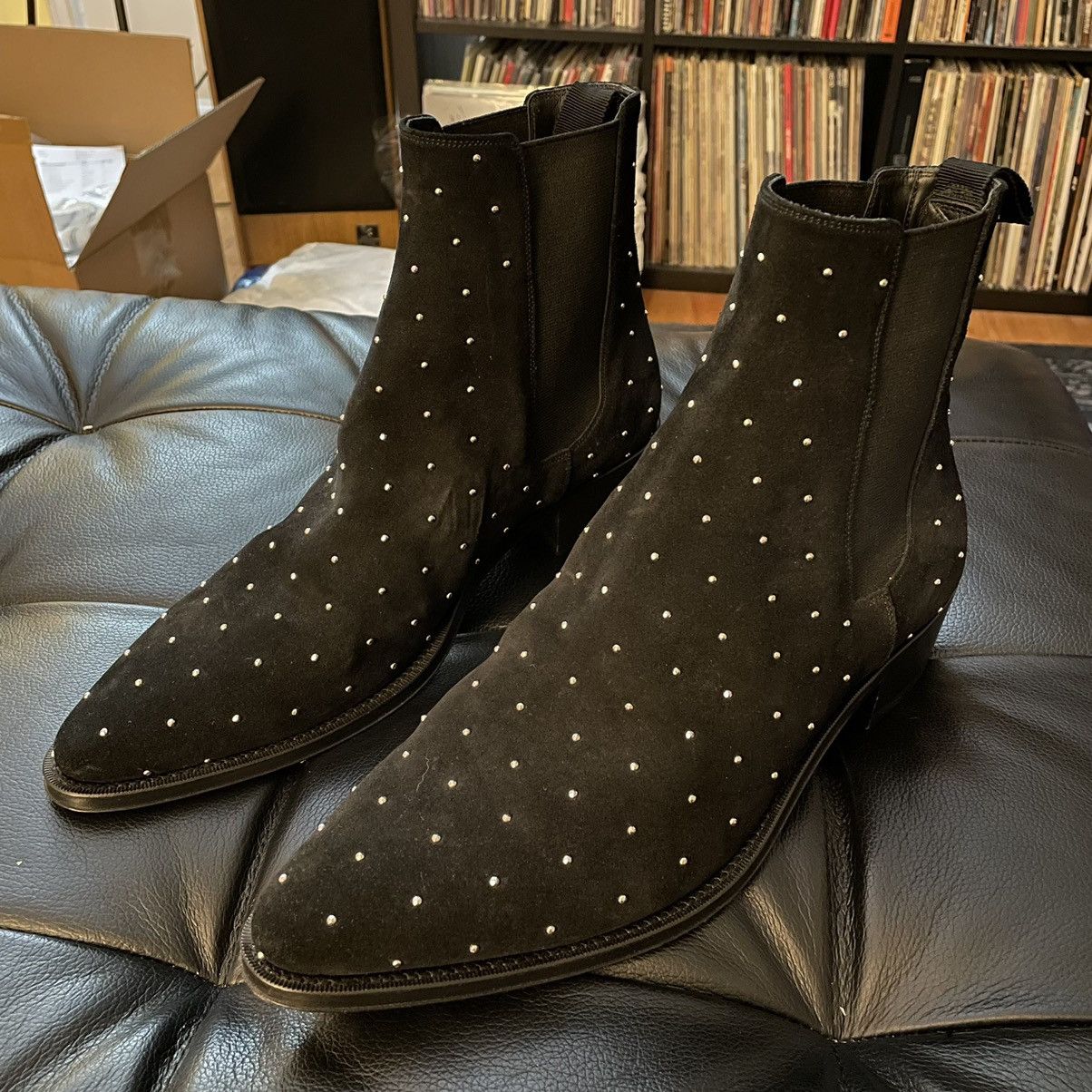 Celine Camargue Studded Chelsea Boots Havana Tan Camargue Biker Harness Chelsea Boots – THE-ECHELON main image 2