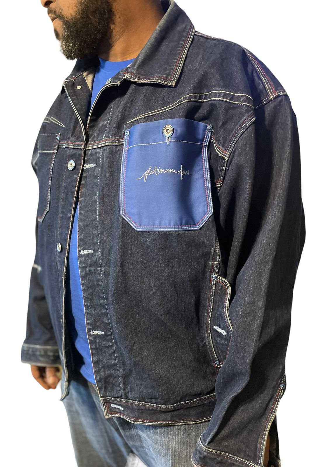 Vintage Platinum Fubu Fat Albert Denim Jacket Size 2XL Great Vintage Platinum Fubu Fat Albert Denim Jacket Size 2XL Great