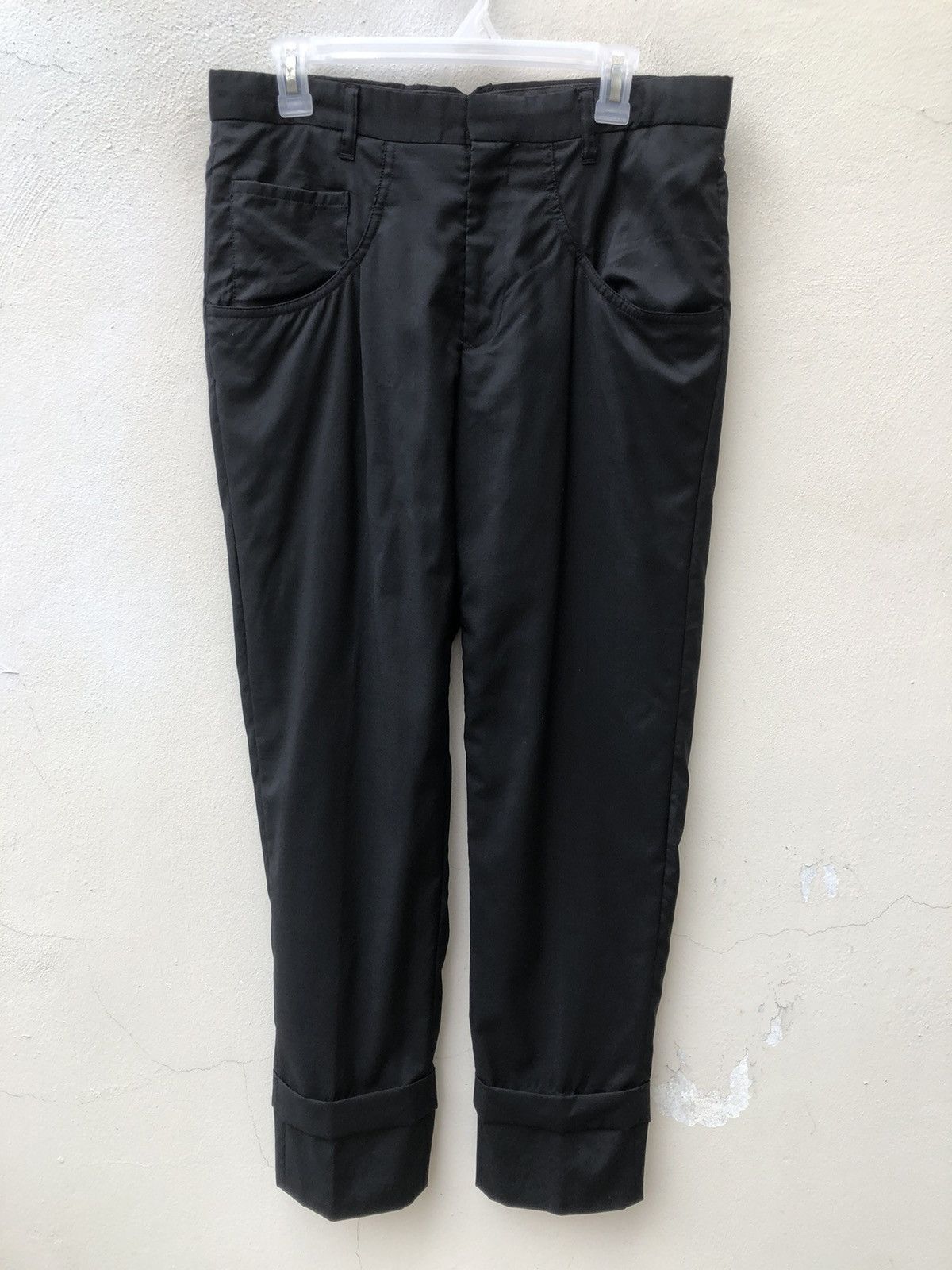 Frapbois × Issey Miyake Vintage Frapbois Japan Wool Unique Black Trouser Pant Size US 31 - 6 Thumbnail