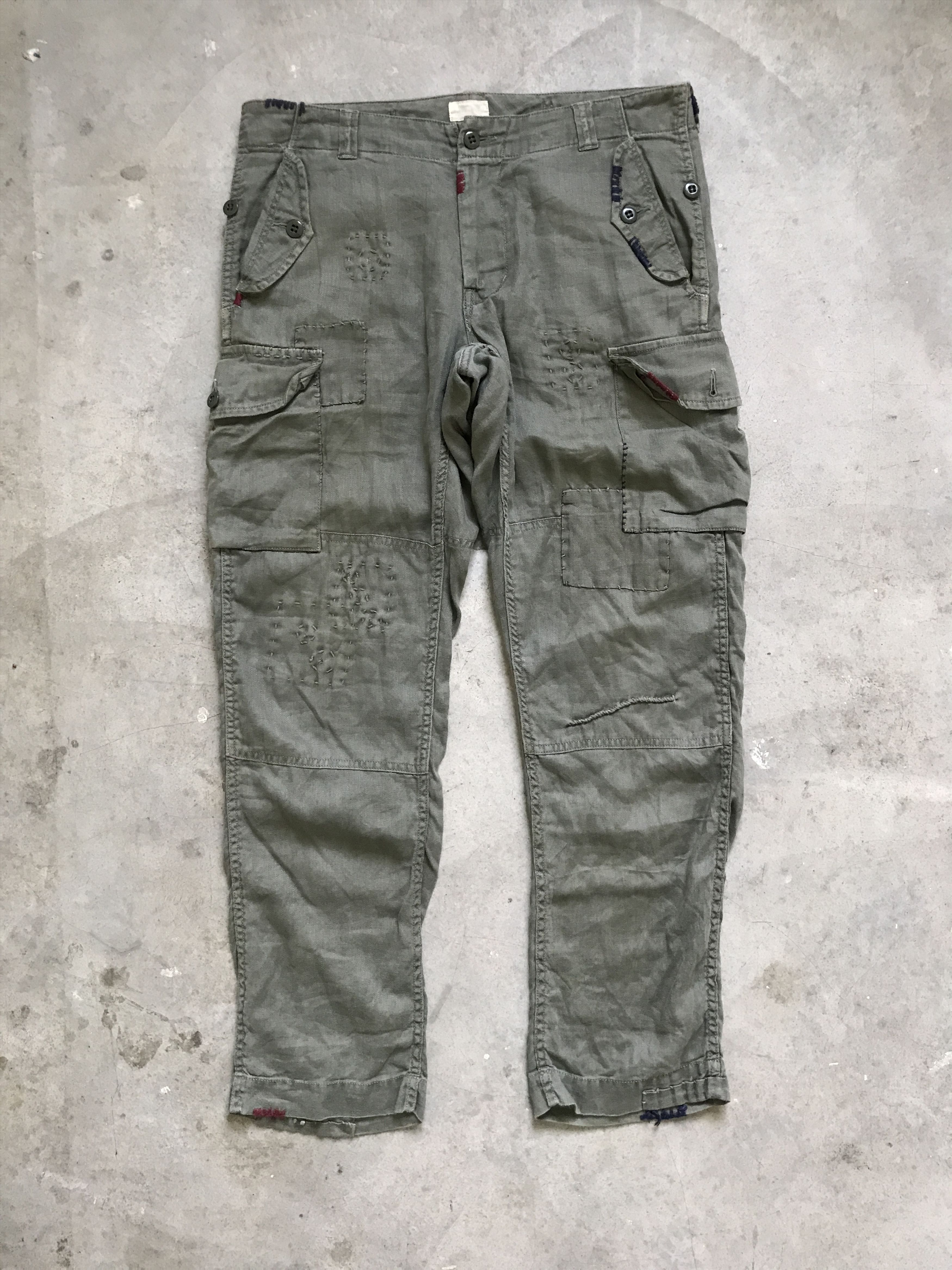 image of Blue Blue Japan x Hollywood Ranch&market Cp91 Hrmarket Japan Boro Sashiko Hbt Military Cargo Pant i