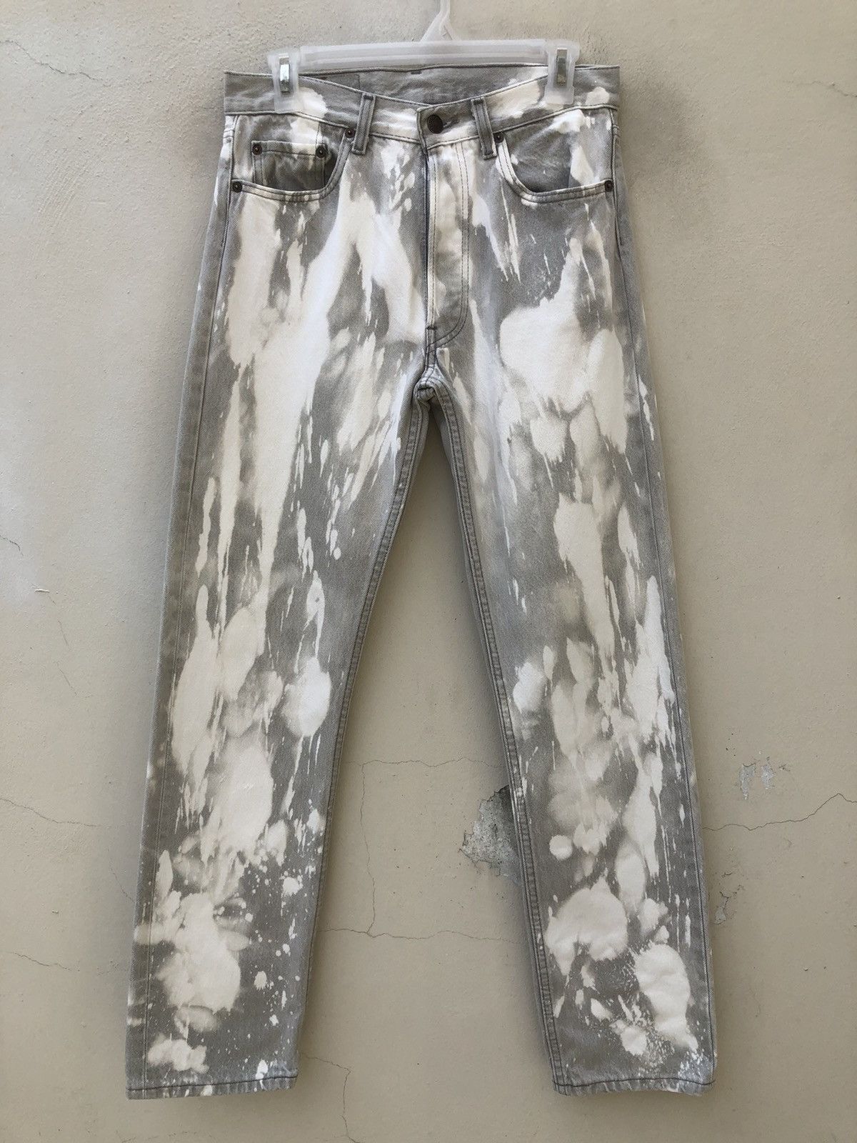 Levi's Vintage Late 80s Levi’s 501 Jeans Bleached Grey Denim Size US 29 - 3 Thumbnail
