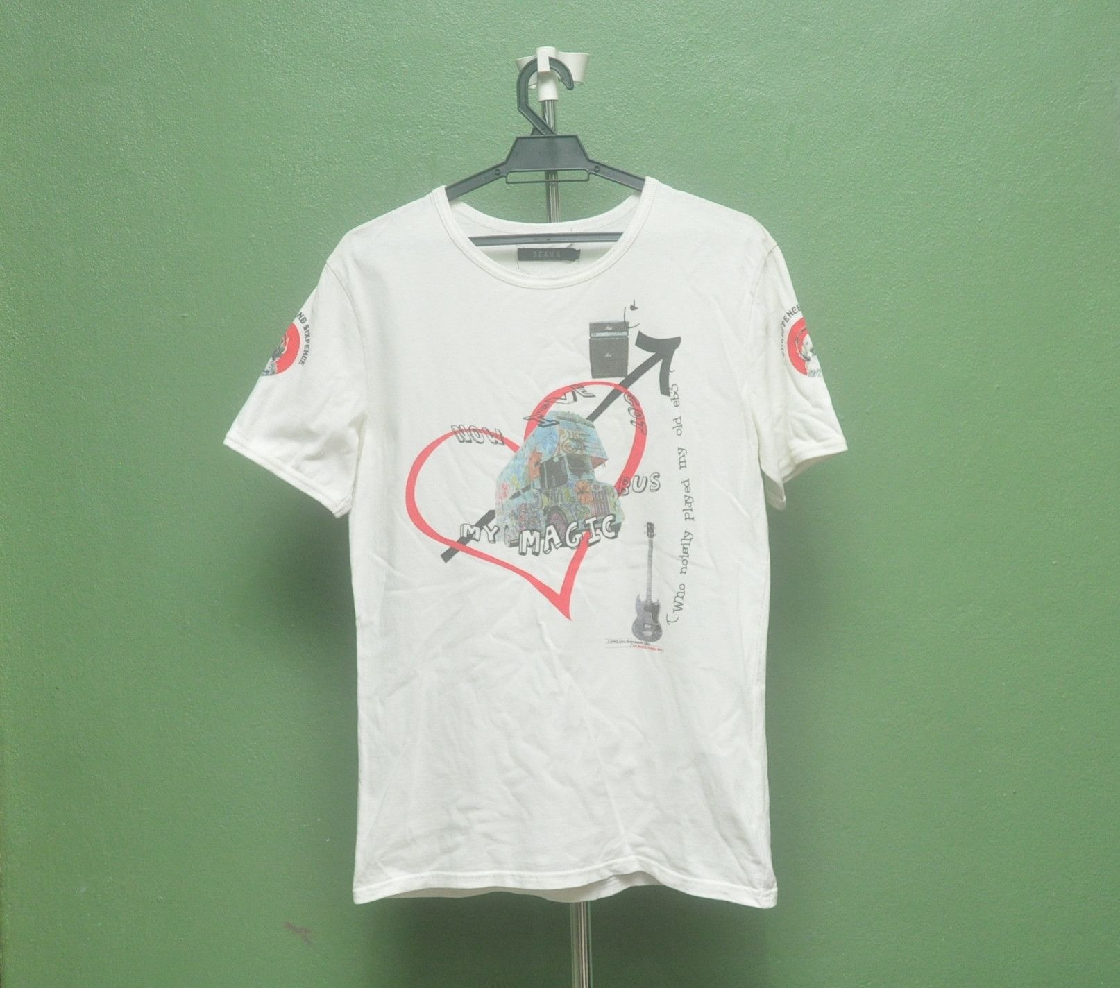 Beams Plus × Designer × Japanese Brand Beams I'm Have Got My Magic Bus White Colour Shirt Size US M / EU 48-50 / 2 - 1 Thumbnail
