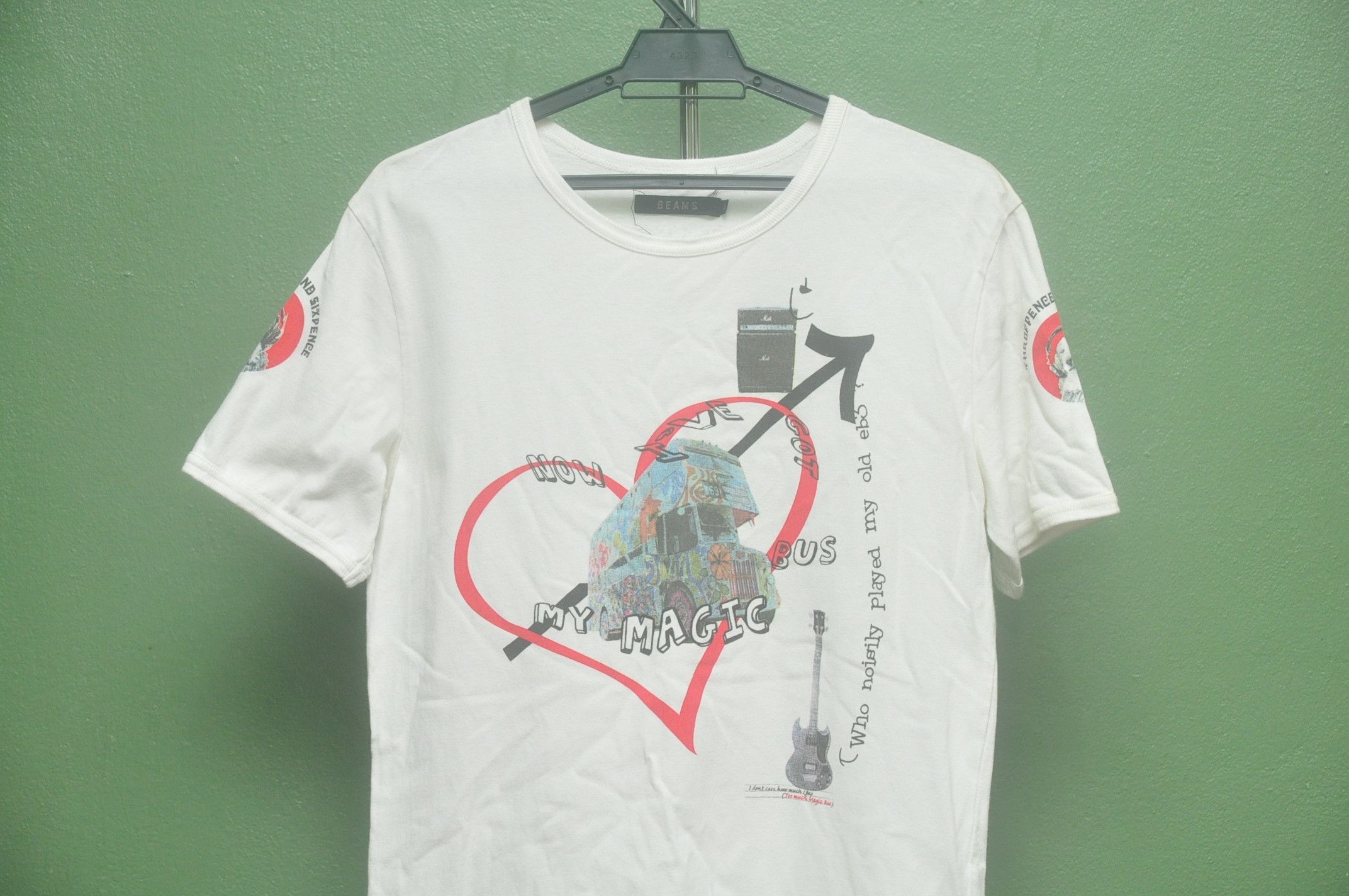 Beams Plus × Designer × Japanese Brand Beams I'm Have Got My Magic Bus White Colour Shirt Size US M / EU 48-50 / 2 - 3 Thumbnail