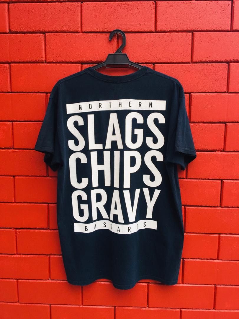 Band Tees × Vintage Black Dog Slang Chips Gravy Northen Bastard Shirt Size US L / EU 52-54 / 3 - 1 Thumbnail