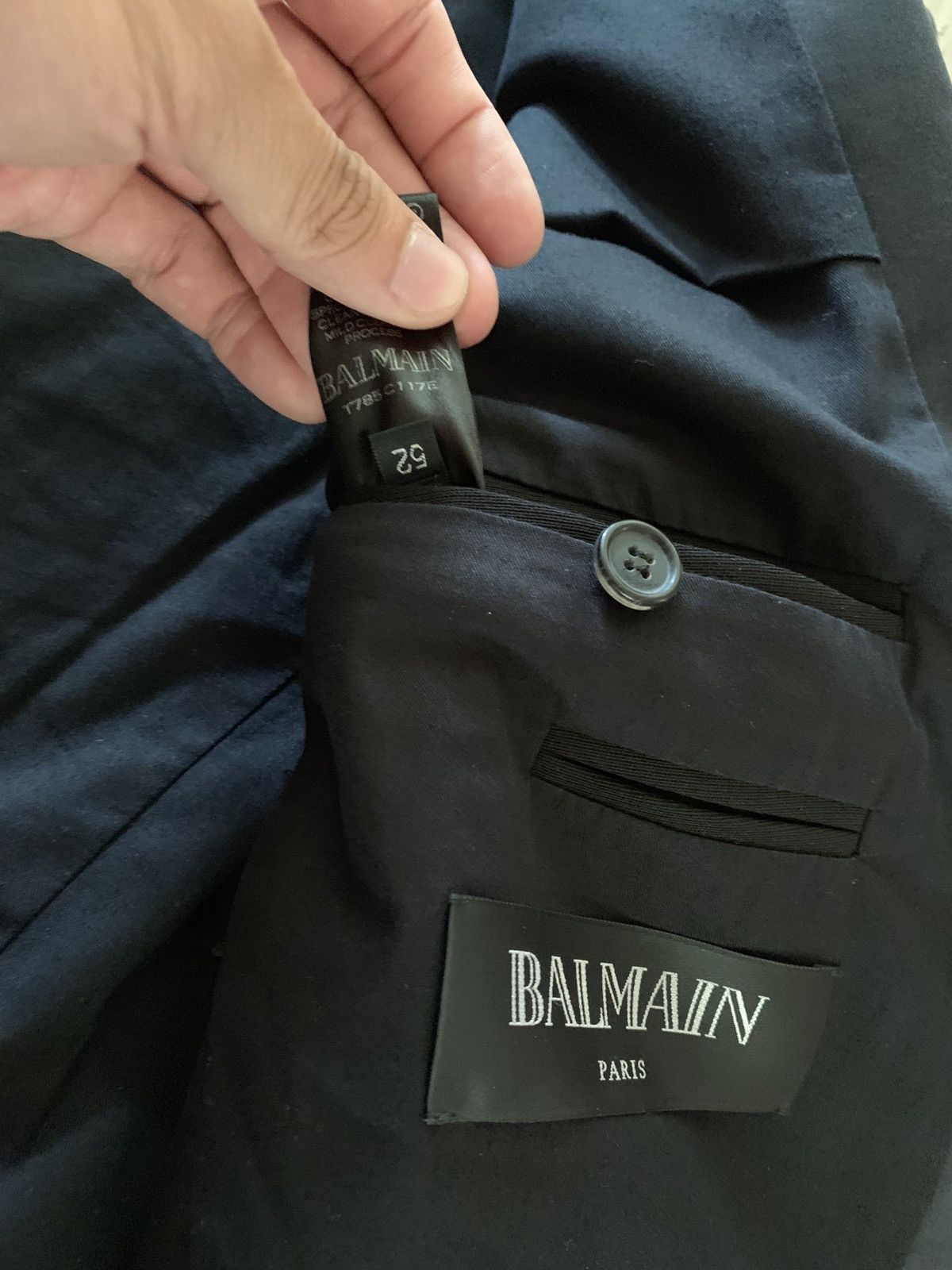 Balmain $3000+ Suit Jacket Satin Lapel And Gold Embroidery Detail Size 52L - 4 Thumbnail