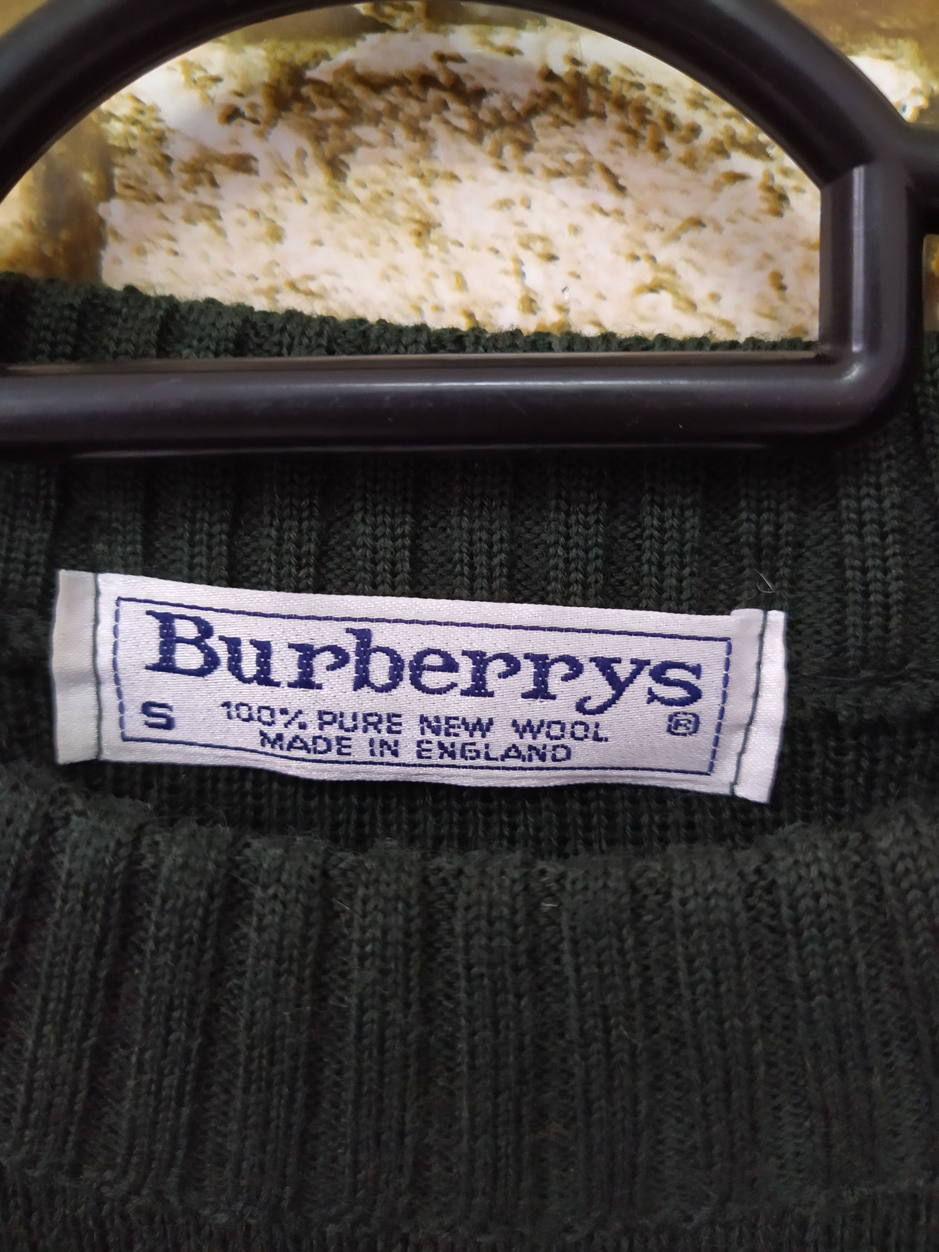 Burberry × Vintage 90s BURBERRYS KNITWEAR SUEDE LEATHER PAD (B712) Size US S / EU 44-46 / 1 - 6 Thumbnail