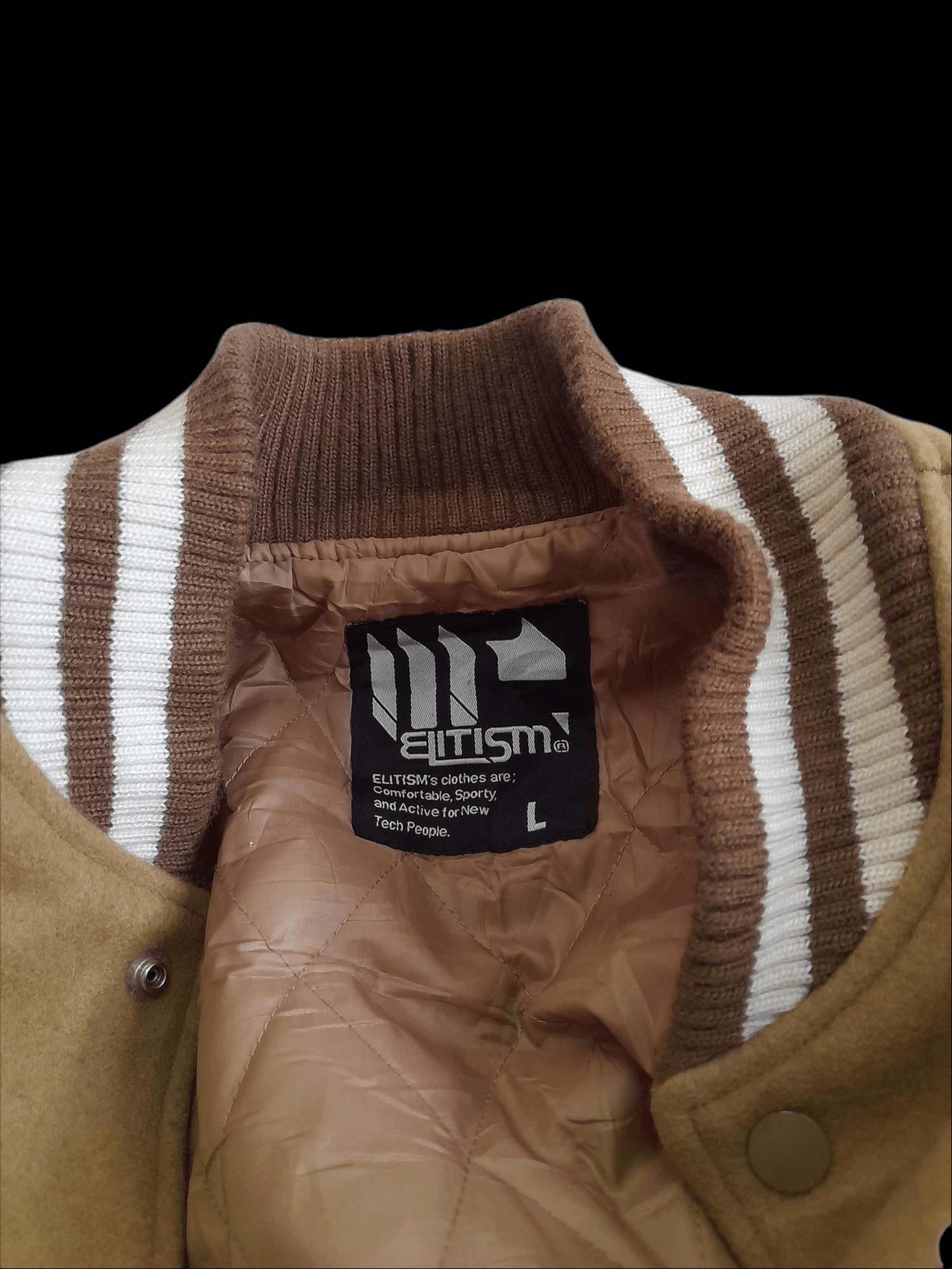 Japanese Brand Elitism Circle is Underground leather varsity jacket (D641) Size US L / EU 52-54 / 3 - 7 Thumbnail