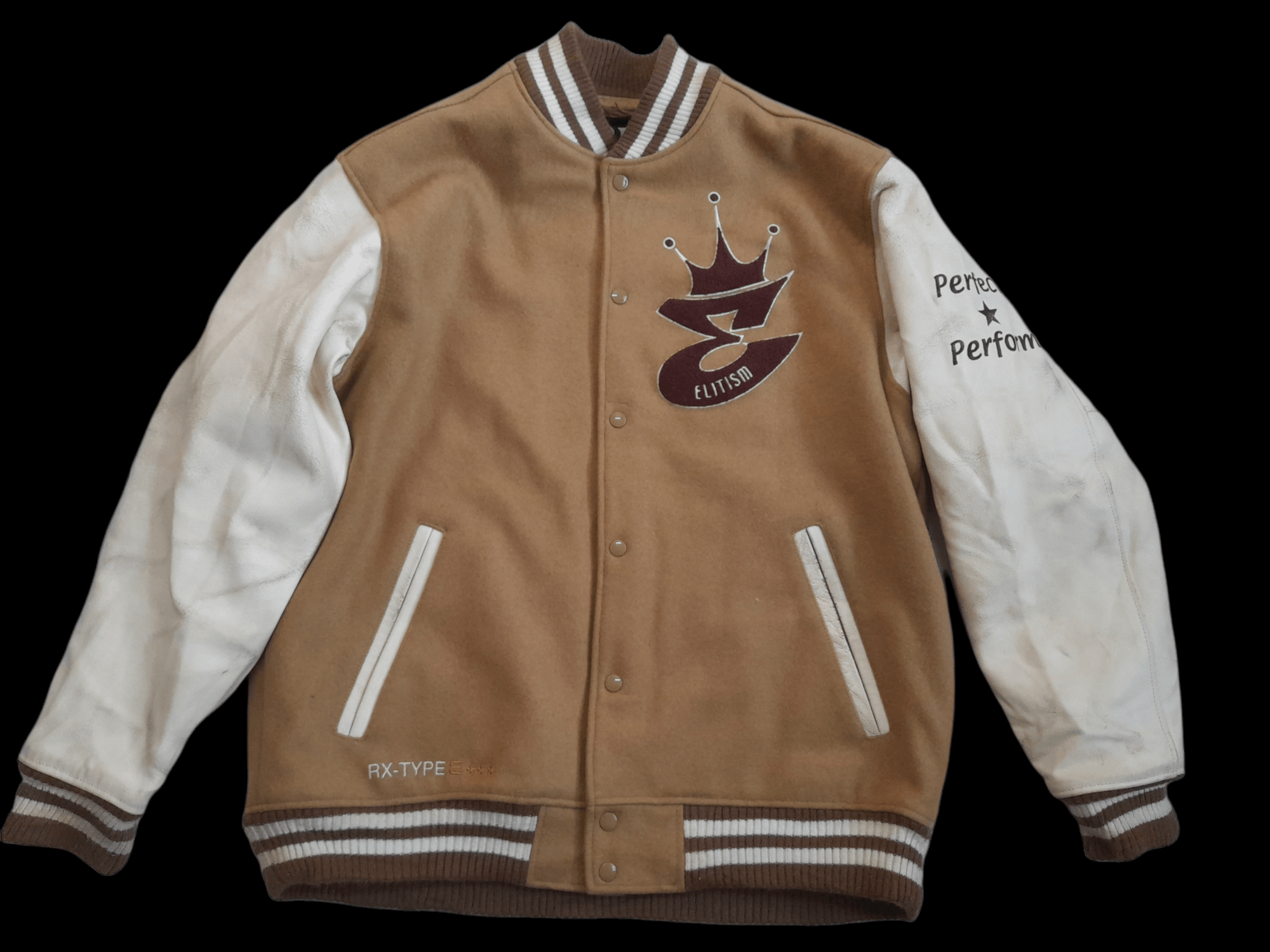 Elitism Circle is Underground leather varsity jacket (D641)
