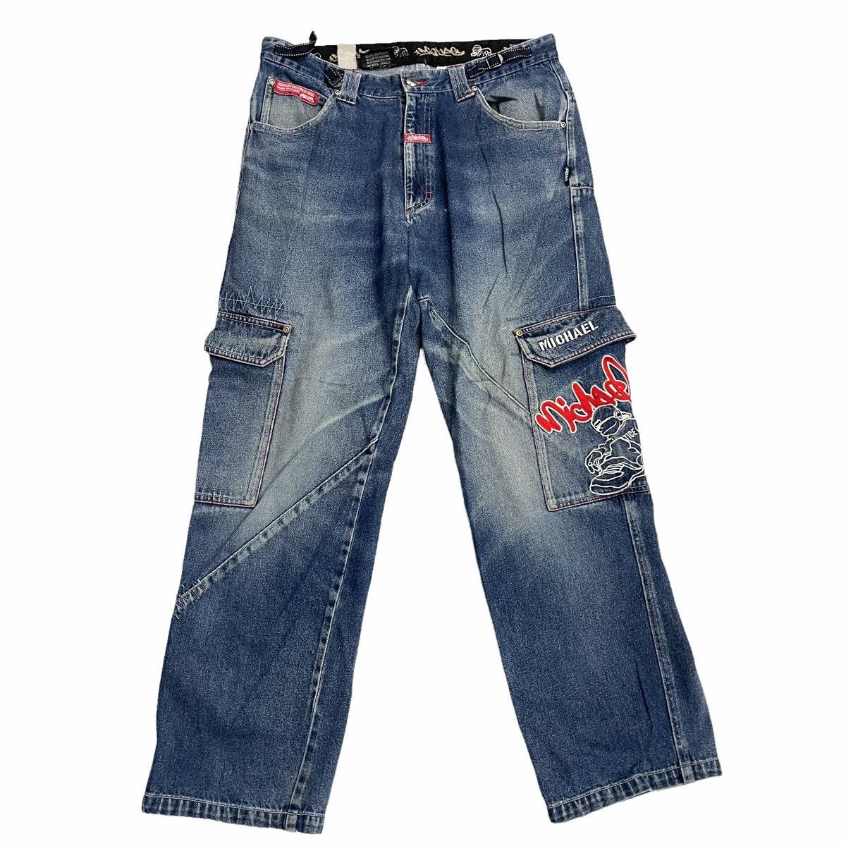 Japanese Brand STEAL💥 DACK DIVE HIPHOP STYLE MULTIPOCKET DENIM JEAN PANT Size US 34 / EU 50 - 1 Thumbnail