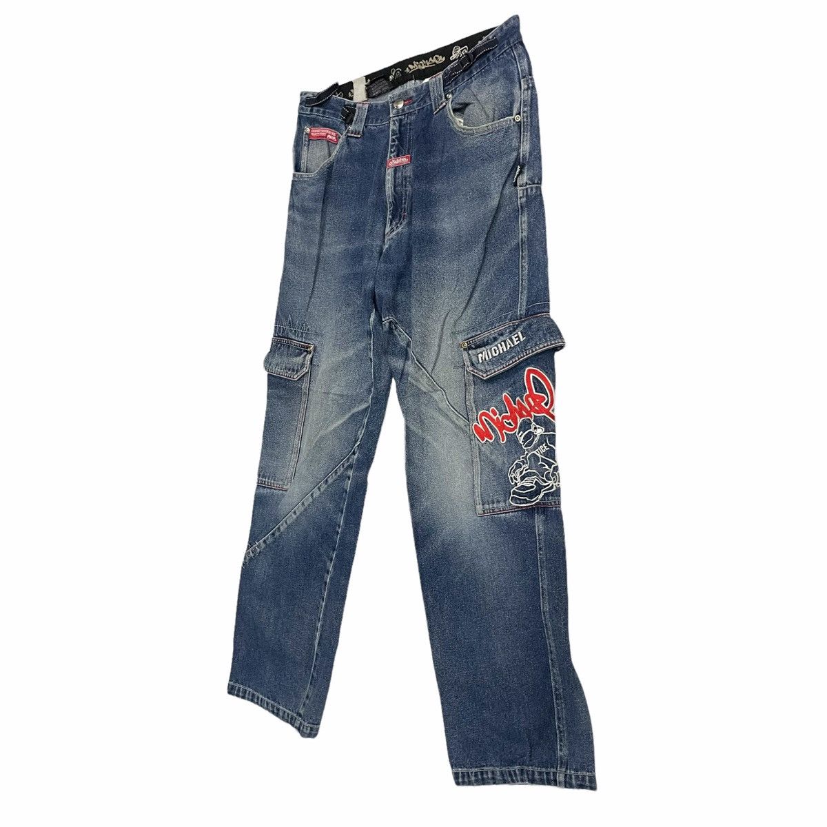 Japanese Brand STEAL💥 DACK DIVE HIPHOP STYLE MULTIPOCKET DENIM JEAN PANT Size US 34 / EU 50 - 2 Thumbnail