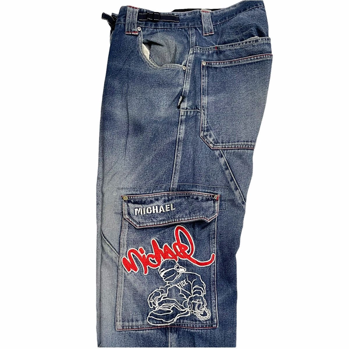 Japanese Brand STEAL💥 DACK DIVE HIPHOP STYLE MULTIPOCKET DENIM JEAN PANT Size US 34 / EU 50 - 4 Thumbnail