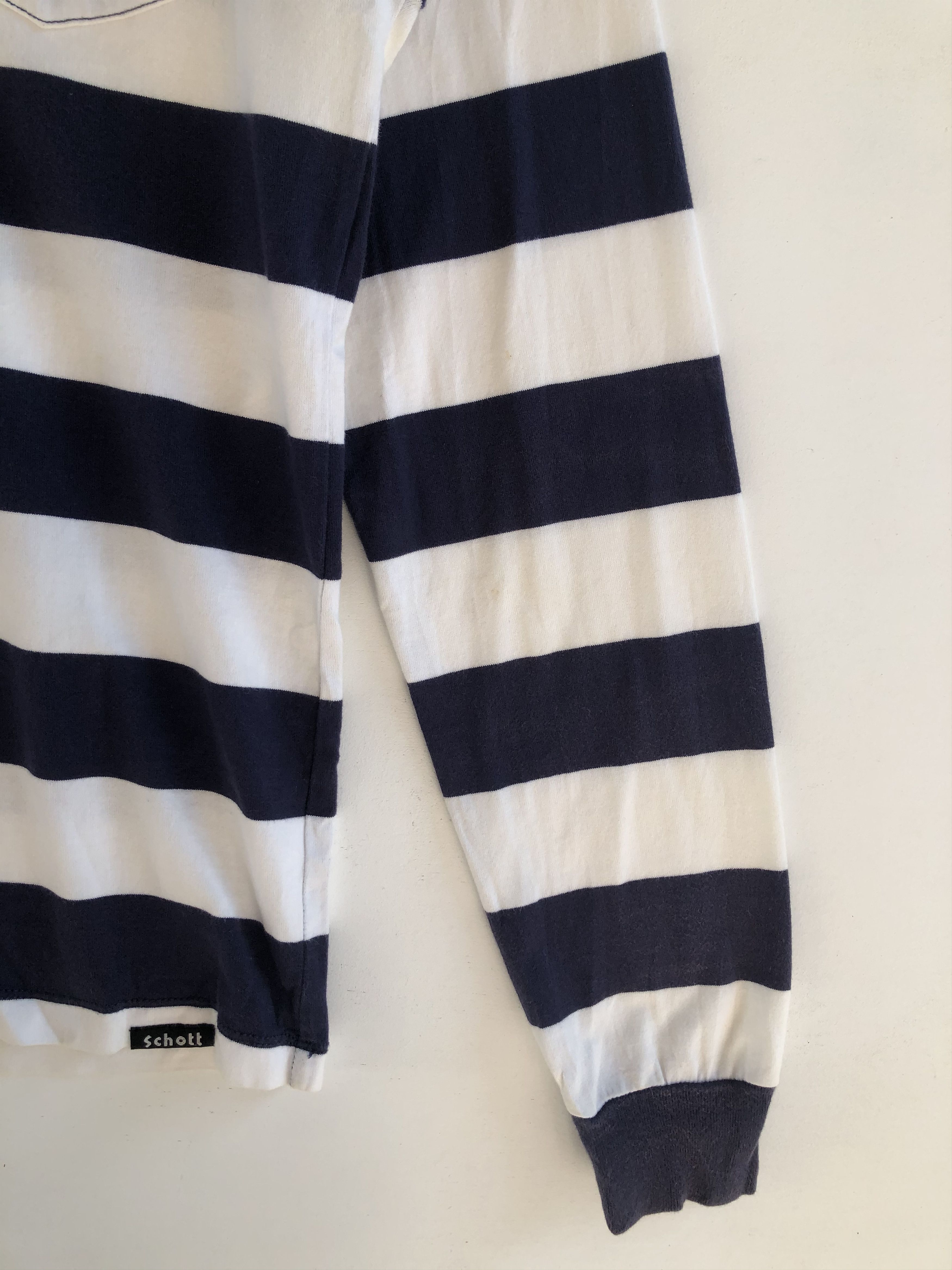 Schott SCHOTT STRIPE SINGLE POCKET LONGSLEEVES TEE Size US M / EU 48-50 / 2 - 3 Thumbnail