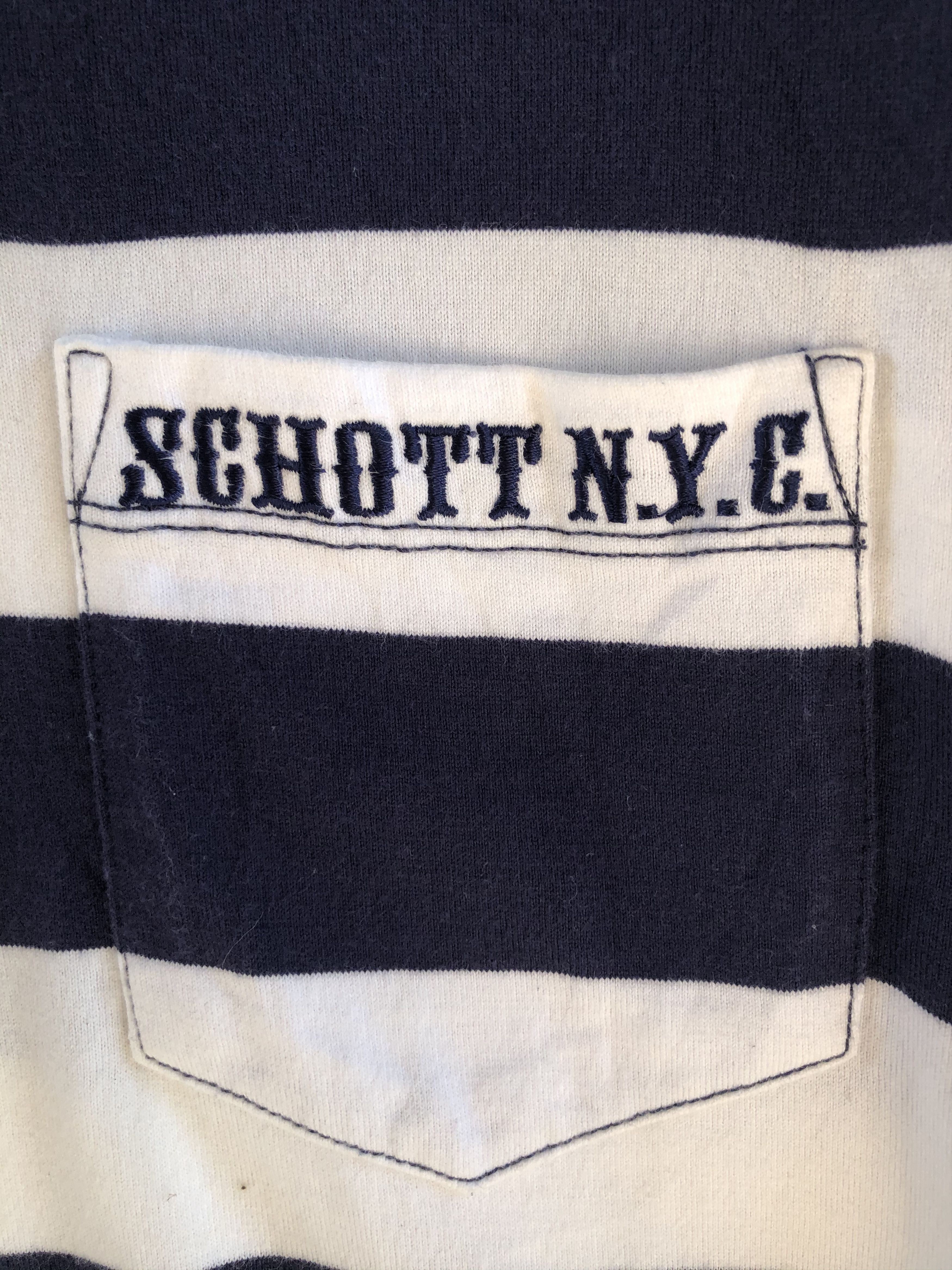 Schott SCHOTT STRIPE SINGLE POCKET LONGSLEEVES TEE Size US M / EU 48-50 / 2 - 7 Thumbnail