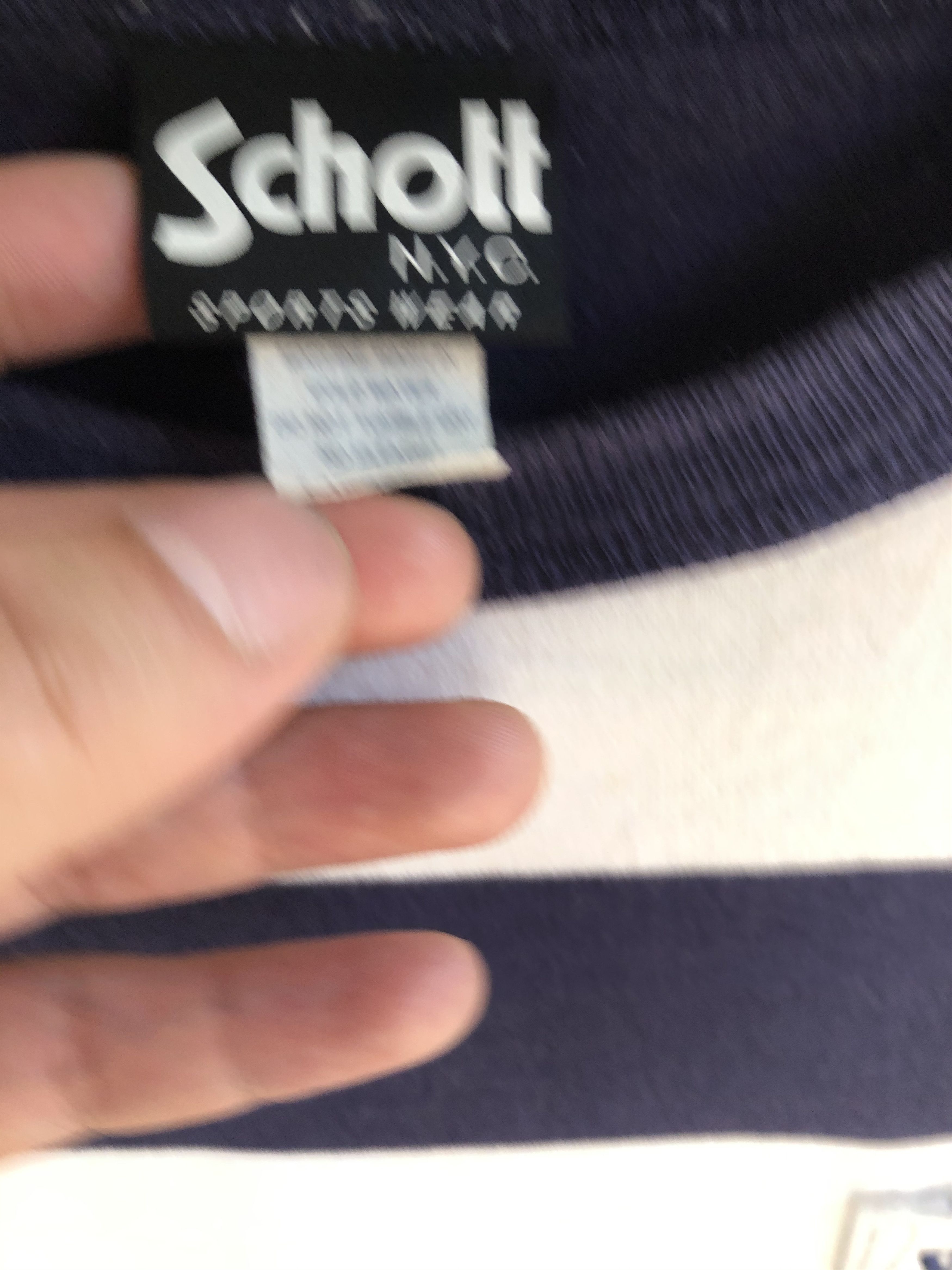 Schott SCHOTT STRIPE SINGLE POCKET LONGSLEEVES TEE Size US M / EU 48-50 / 2 - 5 Thumbnail