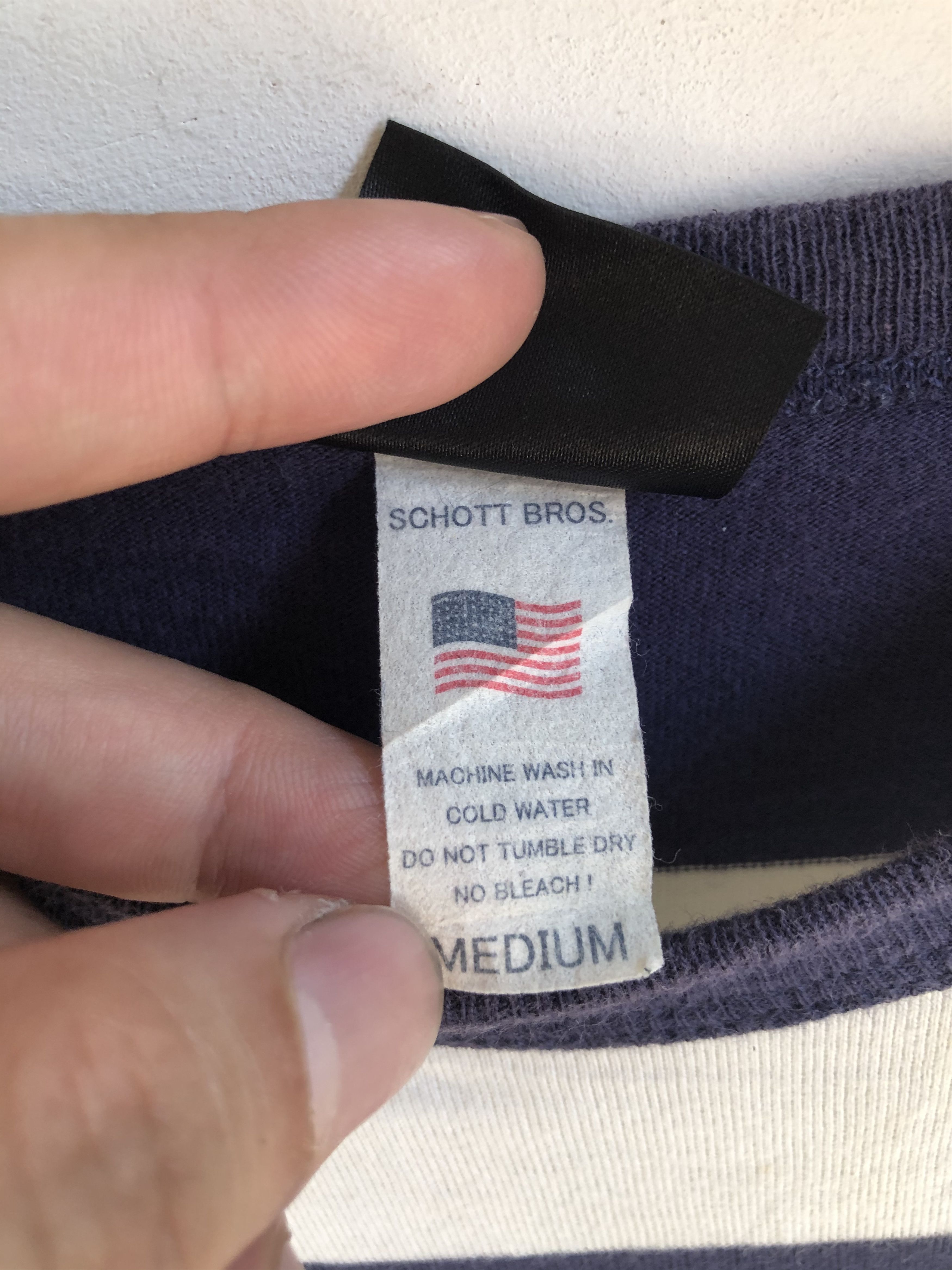 Schott SCHOTT STRIPE SINGLE POCKET LONGSLEEVES TEE Size US M / EU 48-50 / 2 - 6 Thumbnail