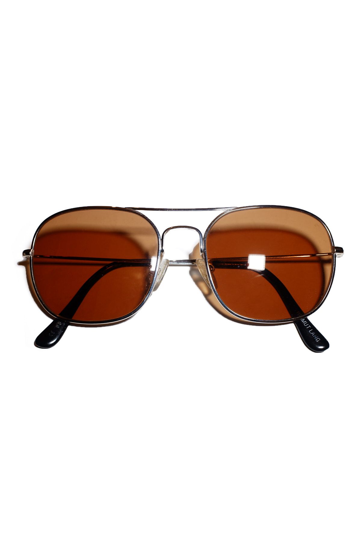Pre-owned Helmut Lang Vintage Aviator Sunglasses In Brown