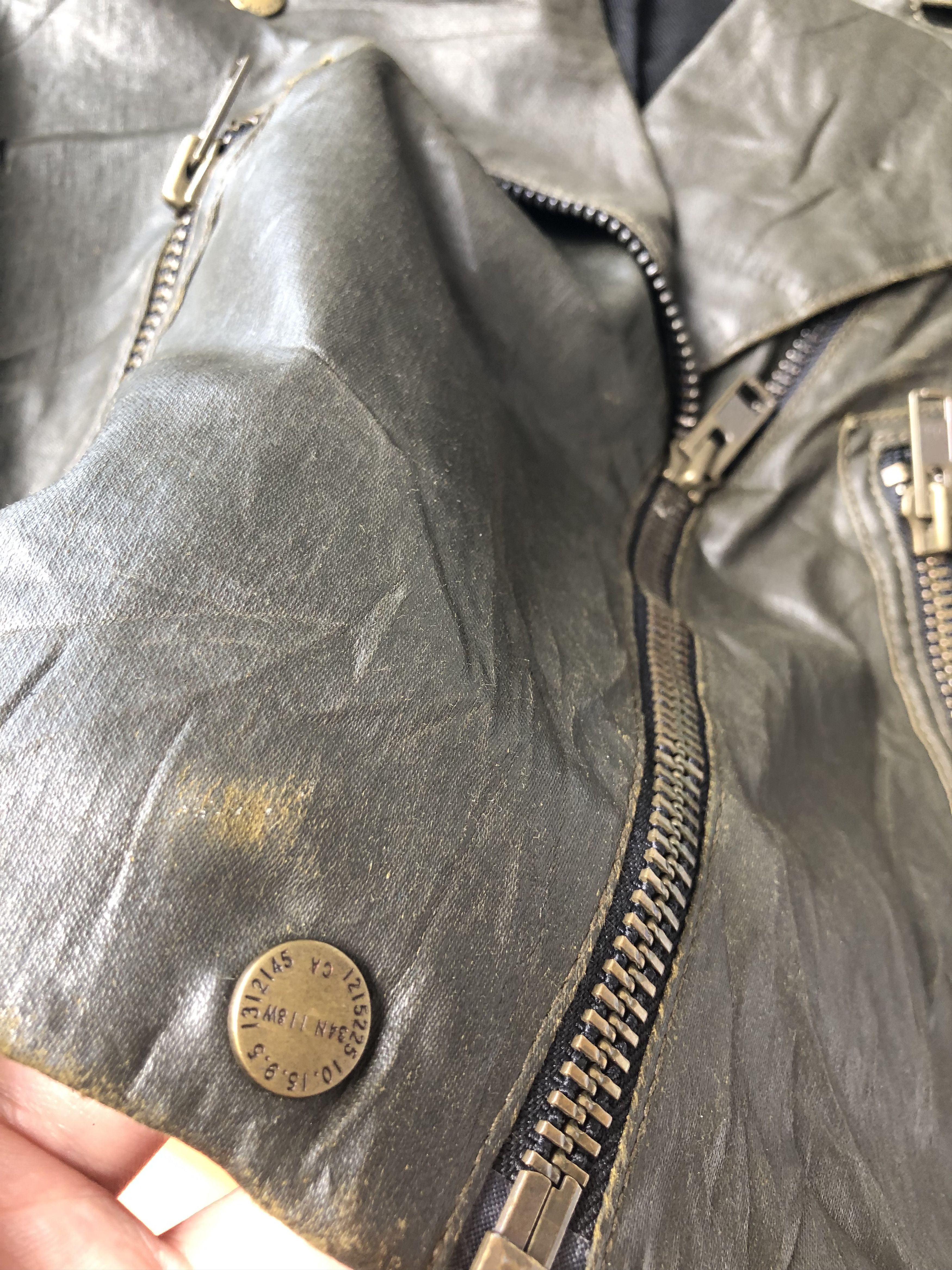 Current/Elliot SOHO BIKER ARMY GREEN COATED FAUX LEATHER PERFECTO JACKET Size S / US 4 / IT 40 - 11 Thumbnail