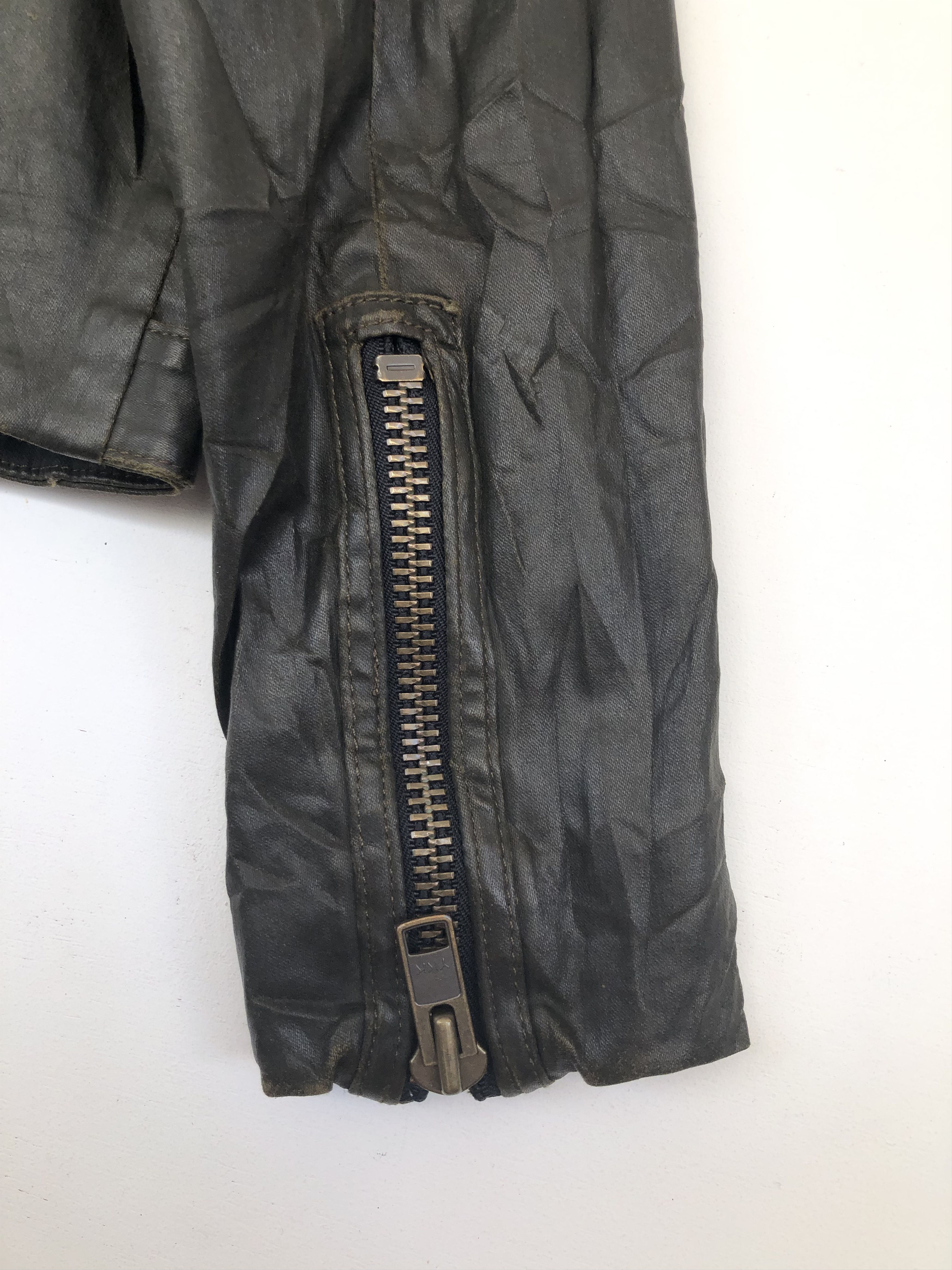 Current/Elliot SOHO BIKER ARMY GREEN COATED FAUX LEATHER PERFECTO JACKET Size S / US 4 / IT 40 - 7 Thumbnail