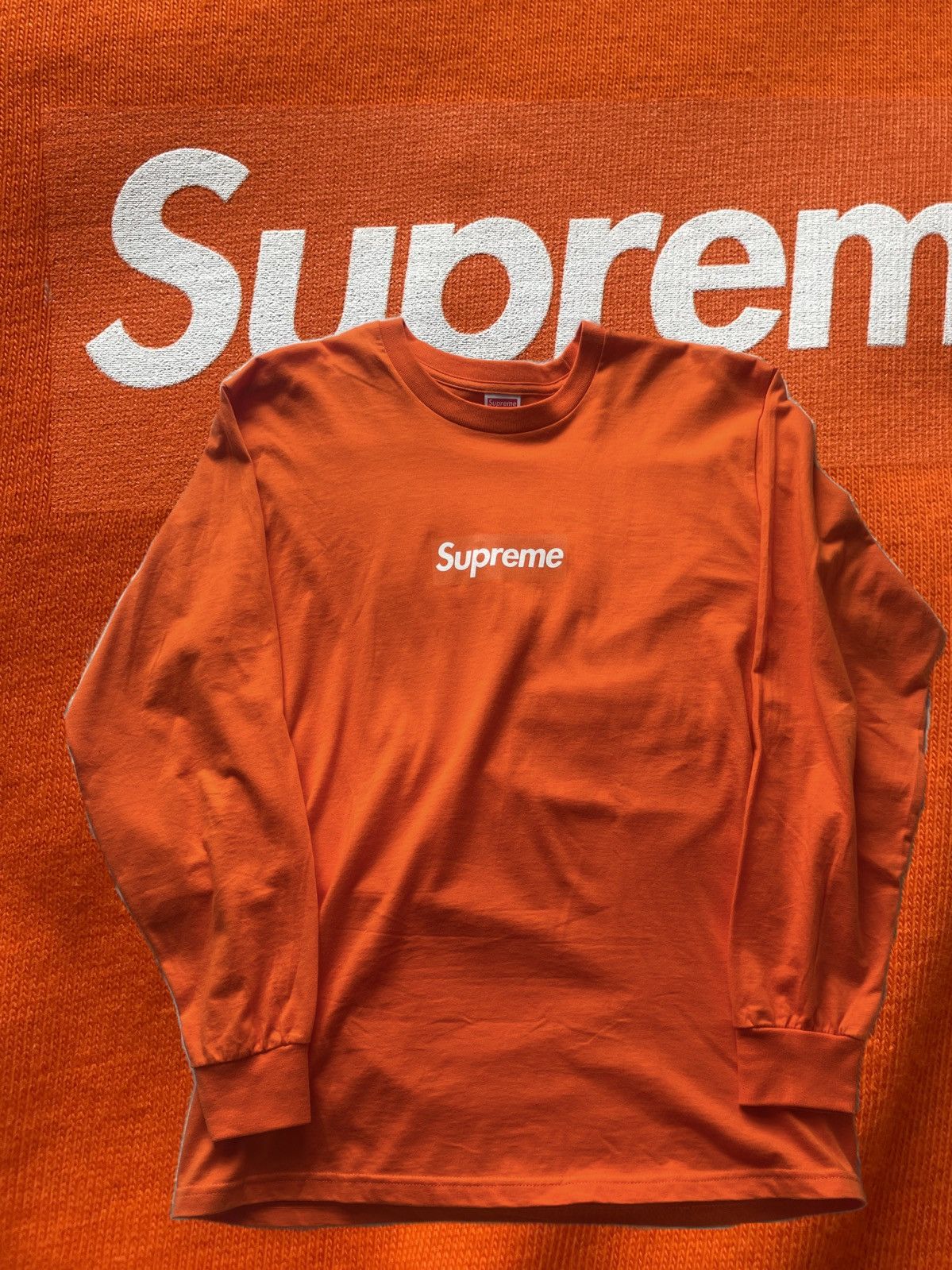 Supreme Supreme FW20 Orange Long-sleeve Boxlogo T-Shirt