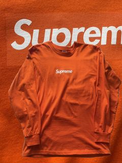 Supreme Box Logo Long Sleeve Tee Orange F/W 20' Sz L (#10343)