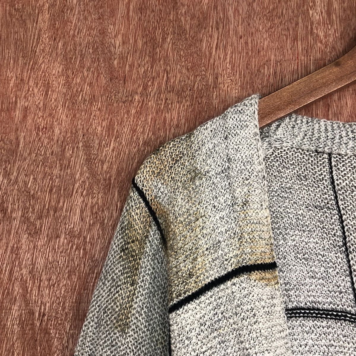 Japanese Brand Japan checkered vintage wool Grey Knit Kimono #H383 Size US M / EU 48-50 / 2 - 8 Thumbnail