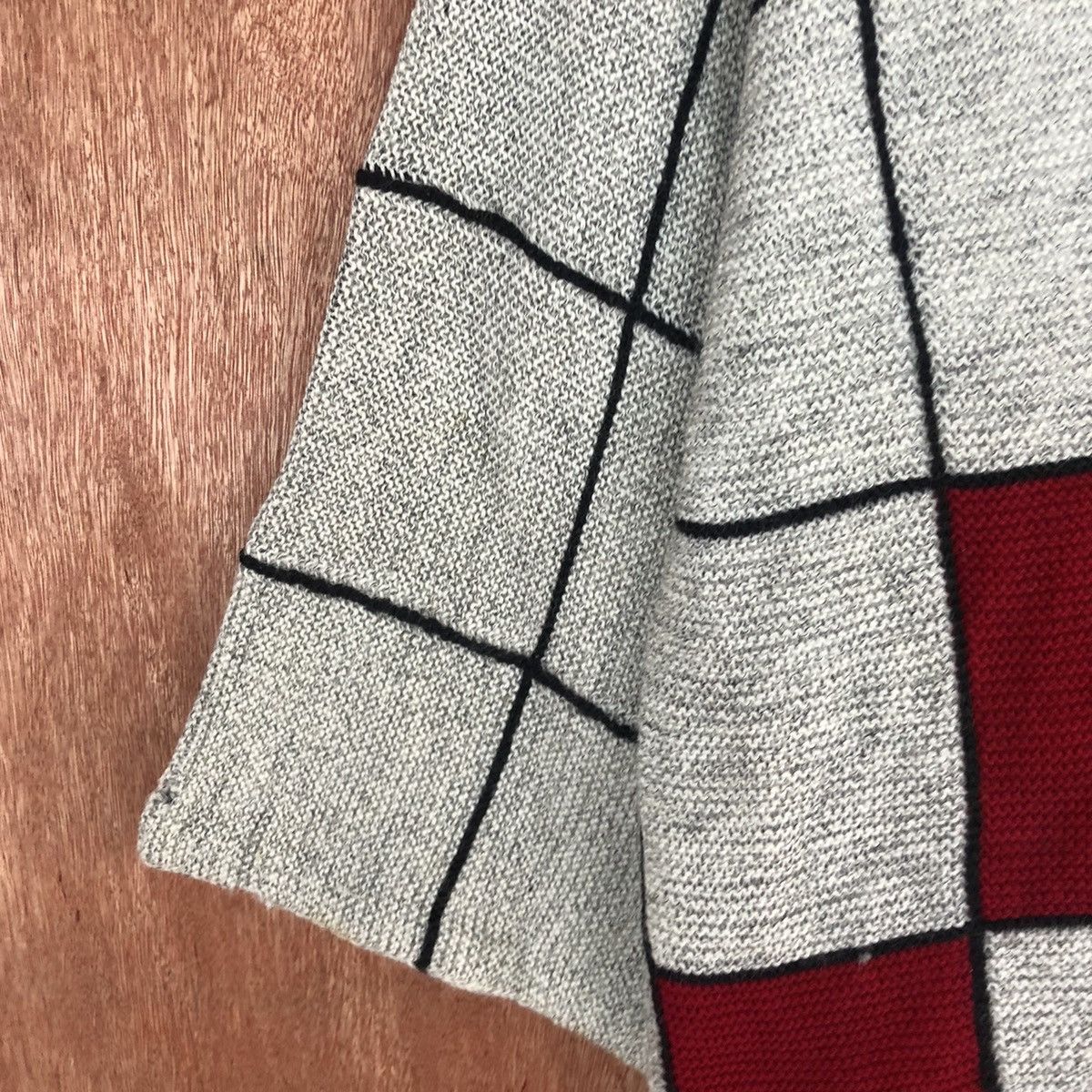 Japanese Brand Japan checkered vintage wool Grey Knit Kimono #H383 Size US M / EU 48-50 / 2 - 6 Thumbnail