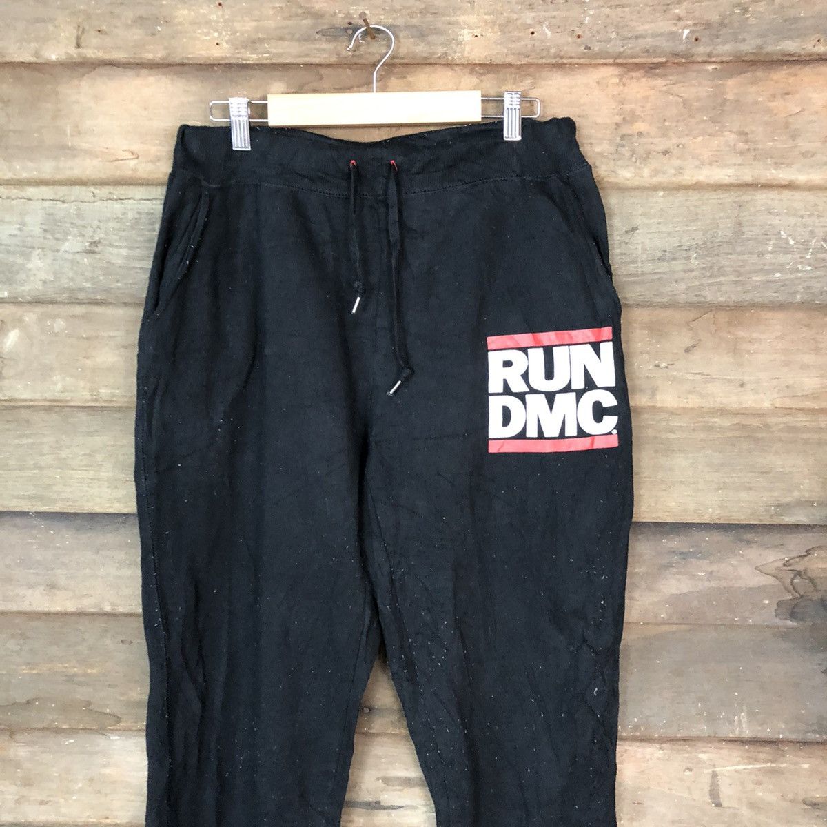 RUN DMC RUN DMC Black Joggers Pants #H446 Size US 32 / EU 48 - 2 Thumbnail