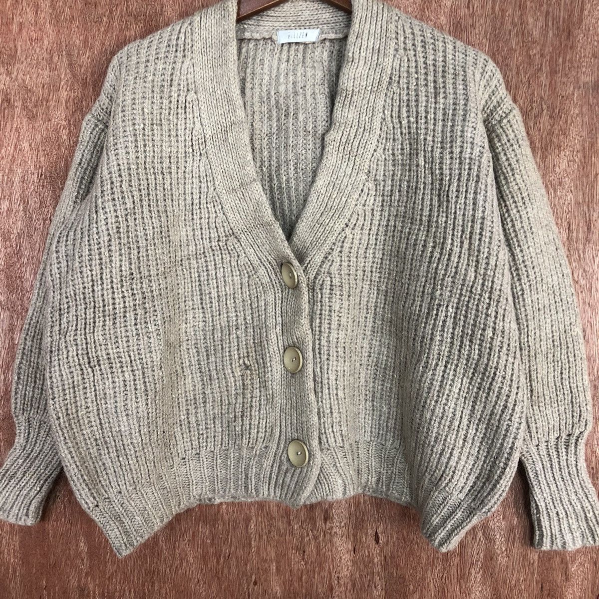 Homespun Knitwear Billzen Brown japan knitwear Cardigan #H372 Size US M / EU 48-50 / 2 - 8 Thumbnail