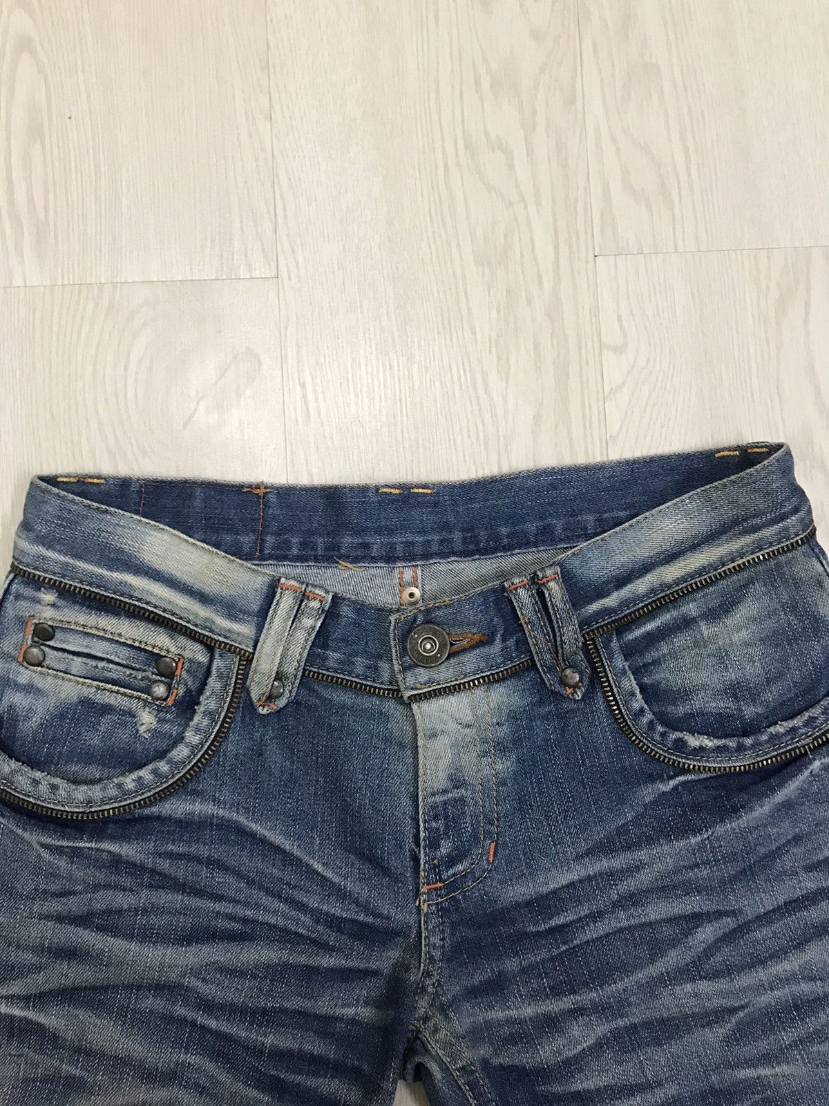 Blue Blue Japan × Japanese Brand Blue Blue Japan Distressed Denim Jeans Bootcut For Women Size 29" - 8 Thumbnail