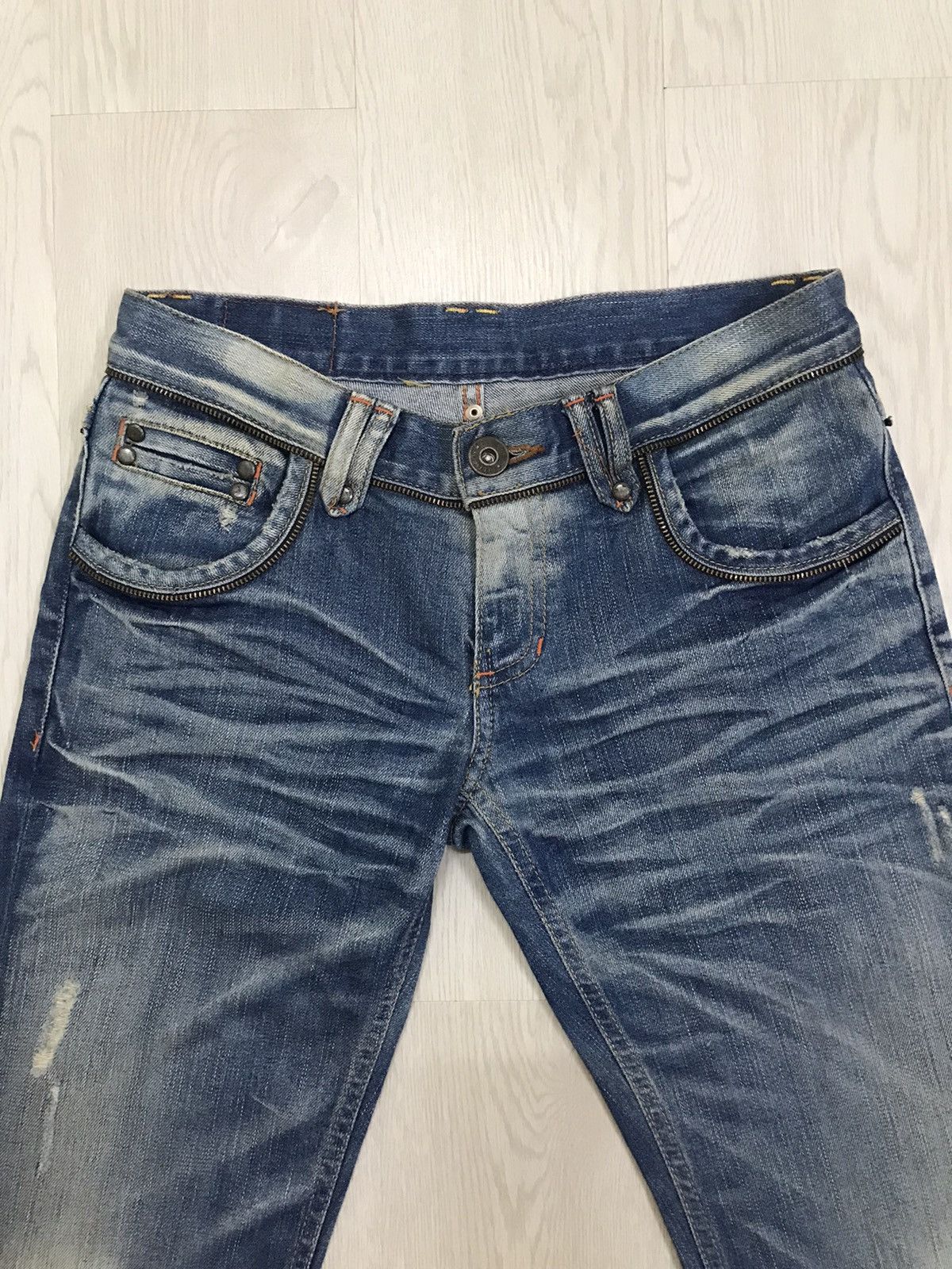 Blue Blue Japan × Japanese Brand Blue Blue Japan Distressed Denim Jeans Bootcut For Women Size 29" - 7 Thumbnail