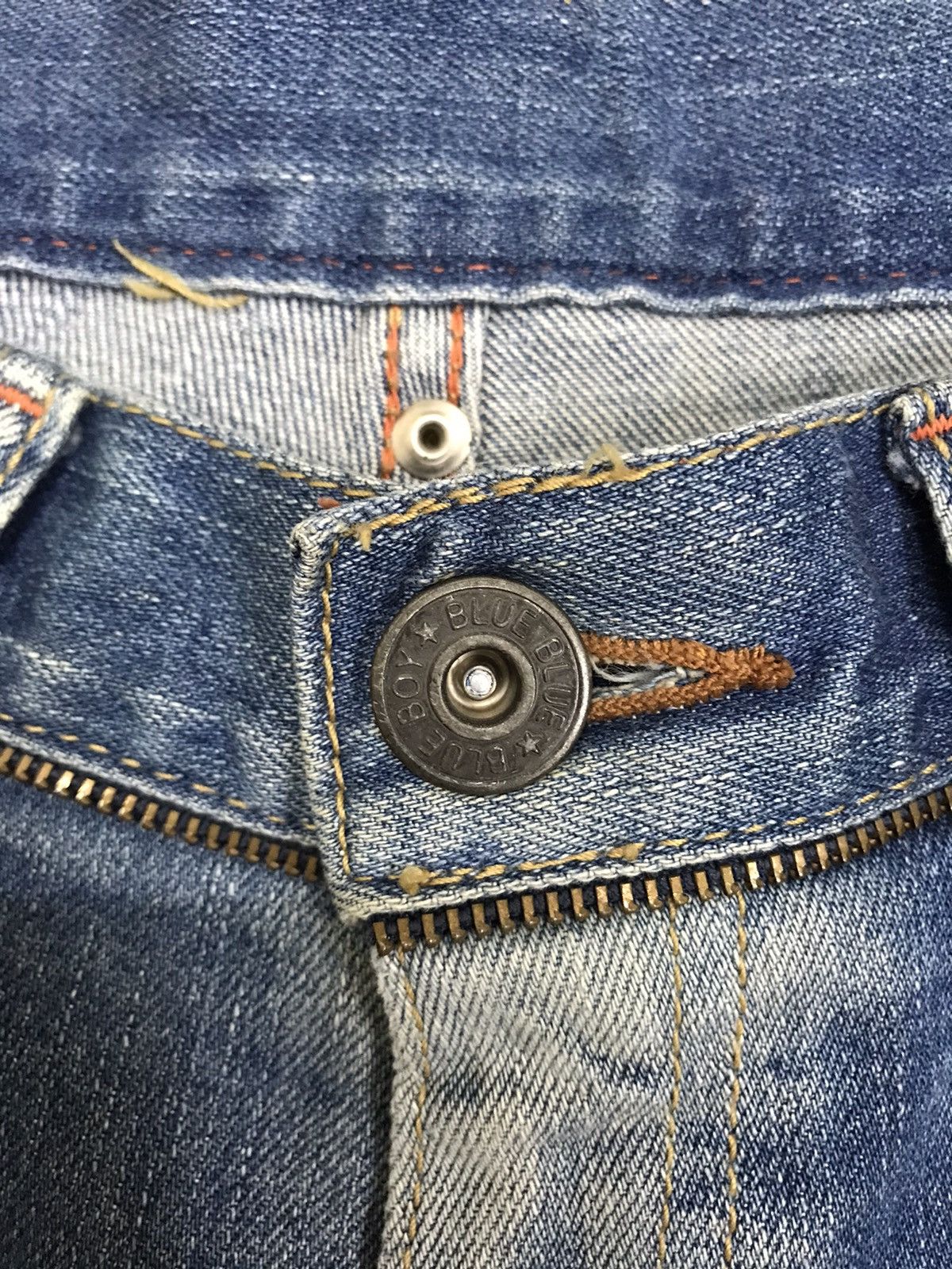 Blue Blue Japan × Japanese Brand Blue Blue Japan Distressed Denim Jeans Bootcut For Women Size 29" - 18 Thumbnail