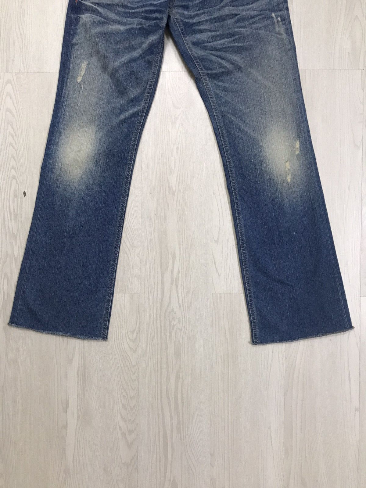 Blue Blue Japan × Japanese Brand Blue Blue Japan Distressed Denim Jeans Bootcut For Women Size 29" - 16 Thumbnail